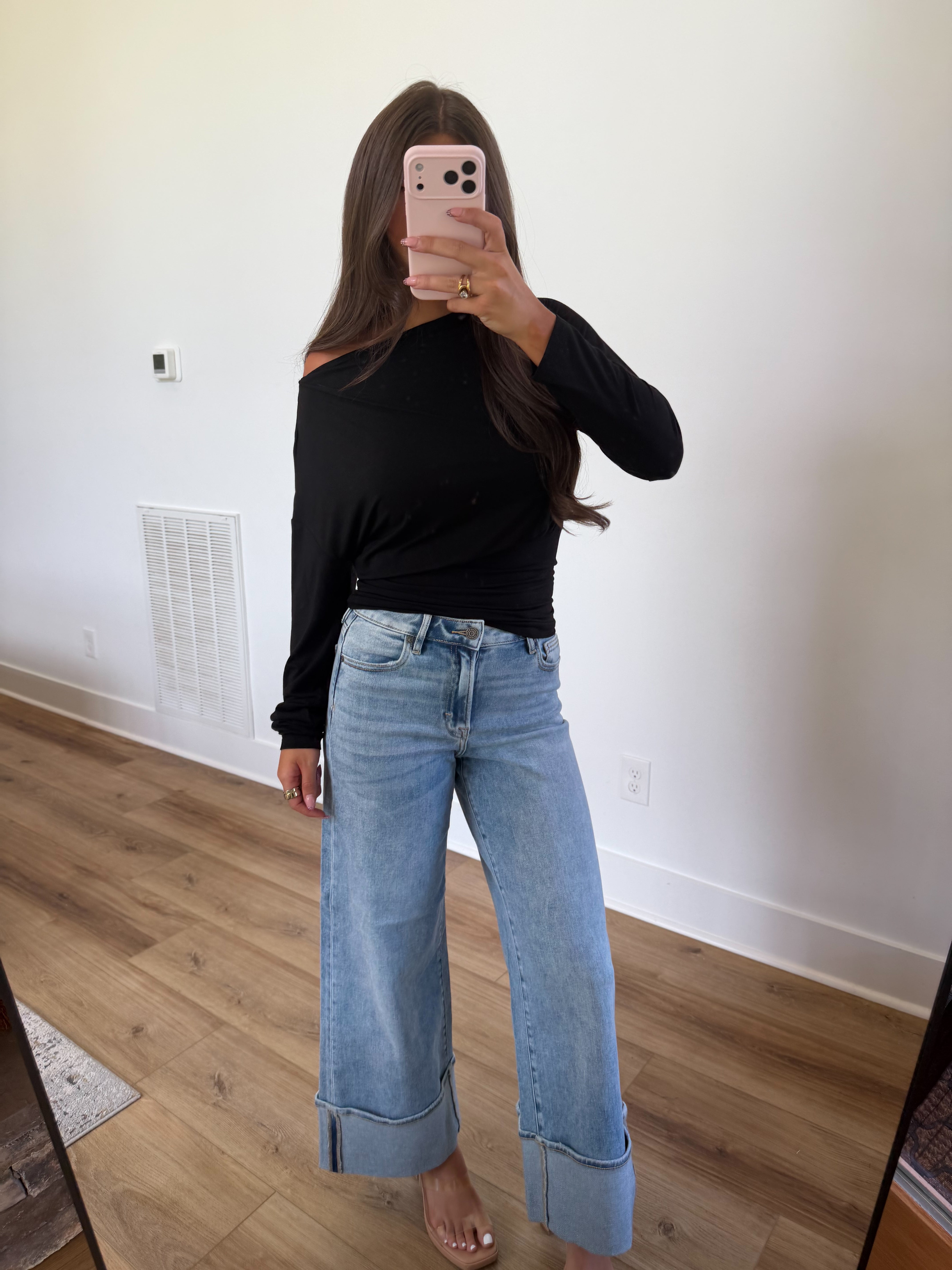 Light Denim Cuffed Jeans