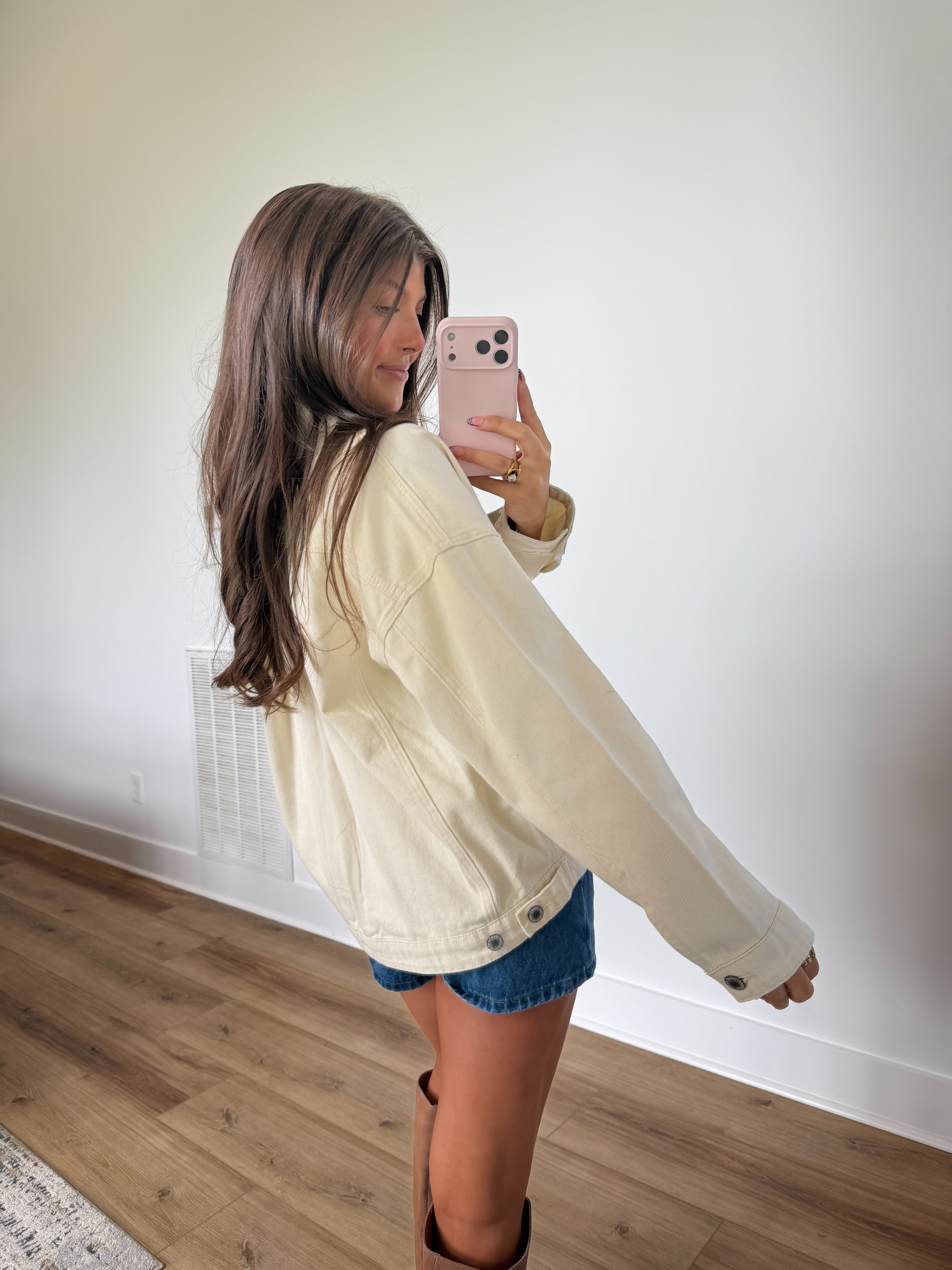 Ecru Essential Denim Jacket