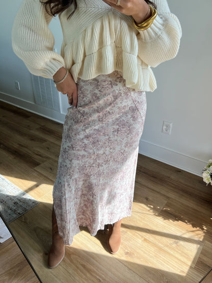 Mauve Fall Maxi Skirt