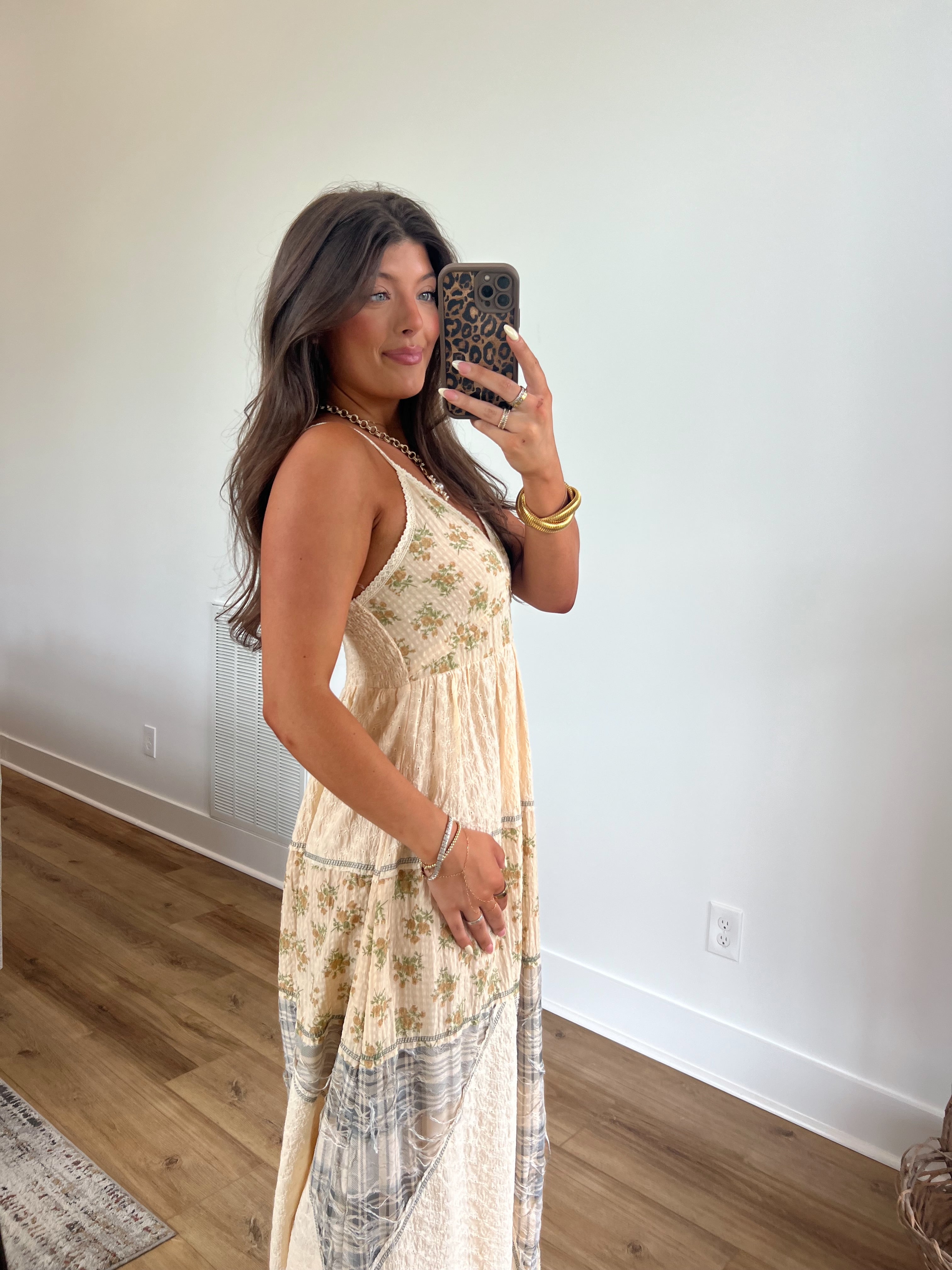 Vintage Work Maxi Dress (Cream)