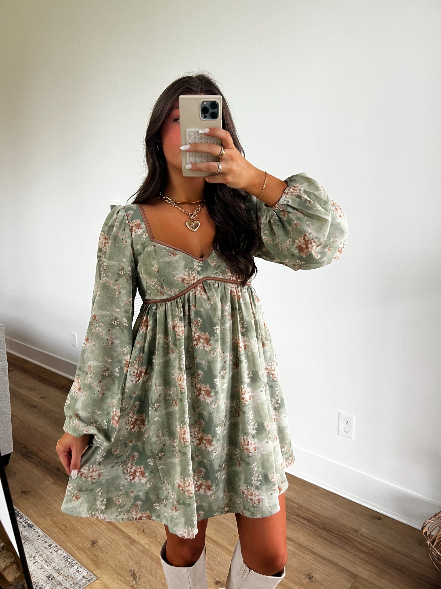 Mckenna Sage Babydoll Dress