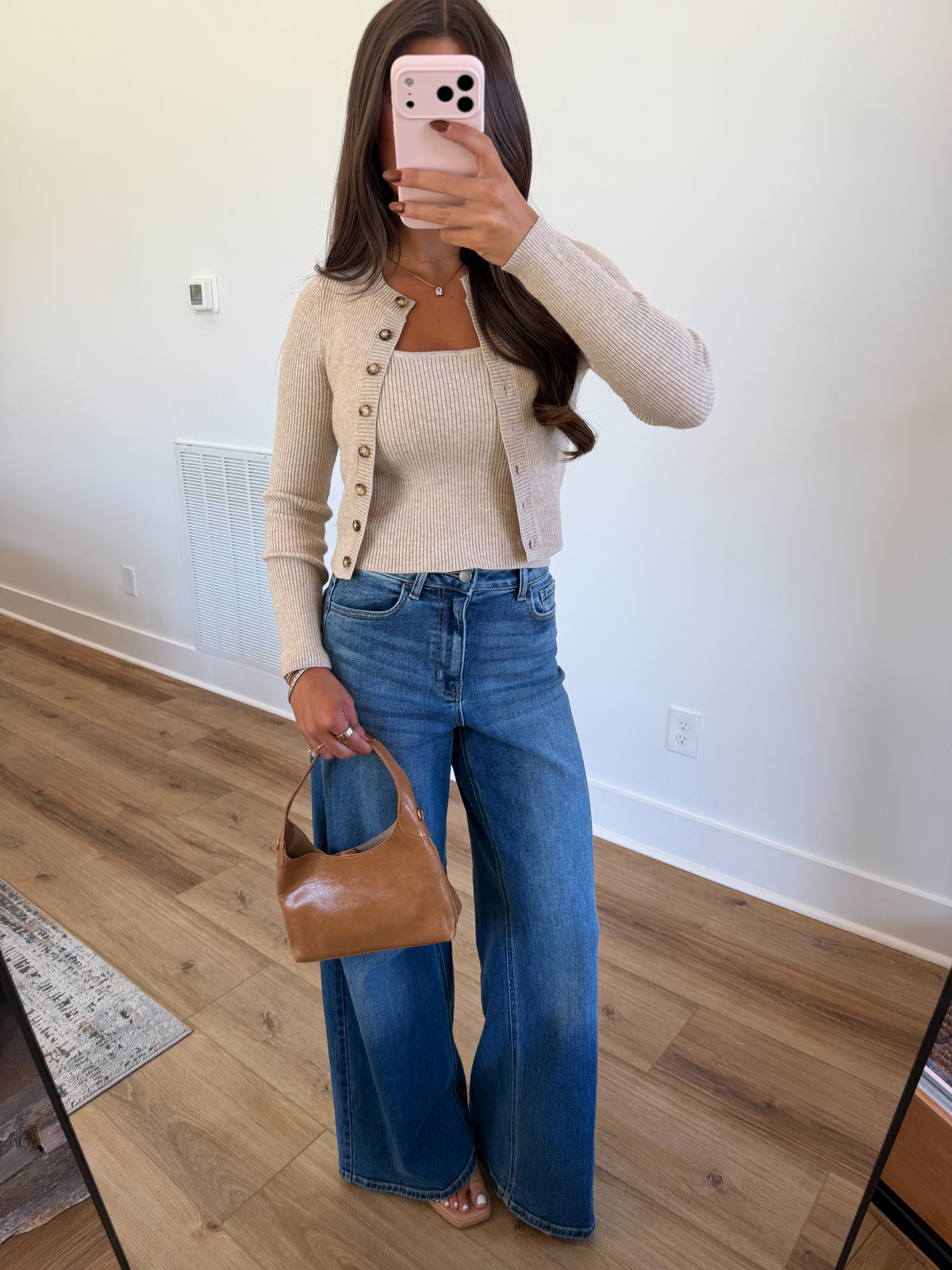 Classic Muse Cardigan & Tank (Tan)