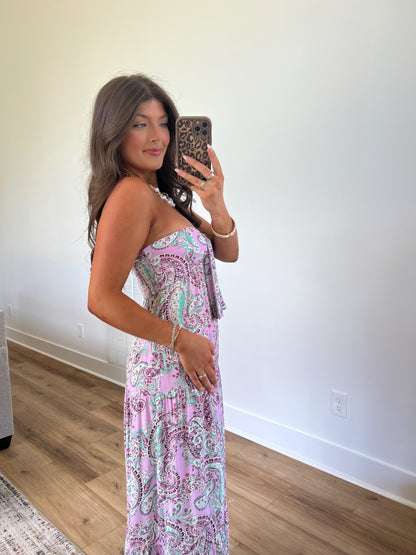 Lavender Paisley Maxi Dress