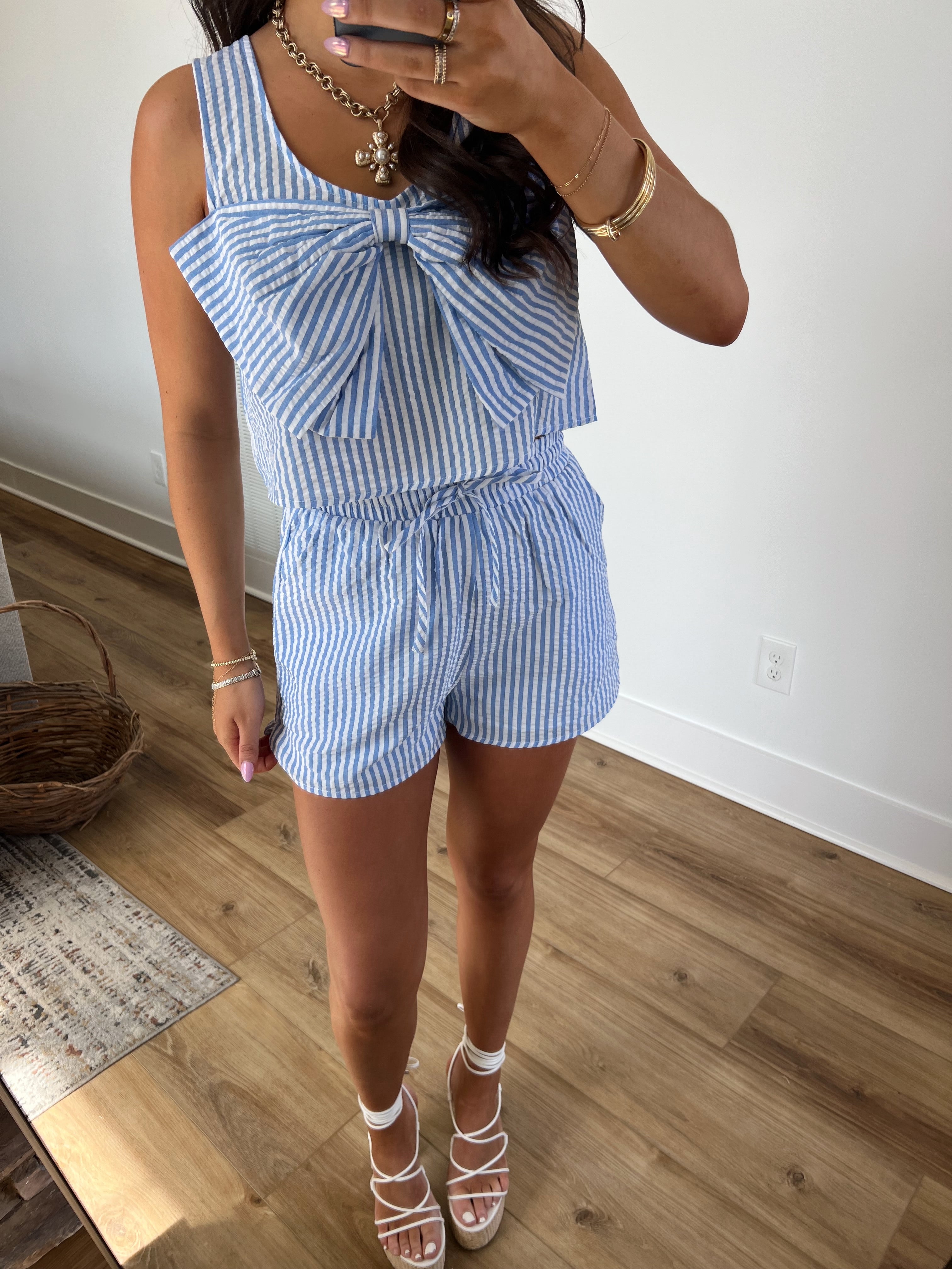 Baby Blue Pinstripe Resort Set