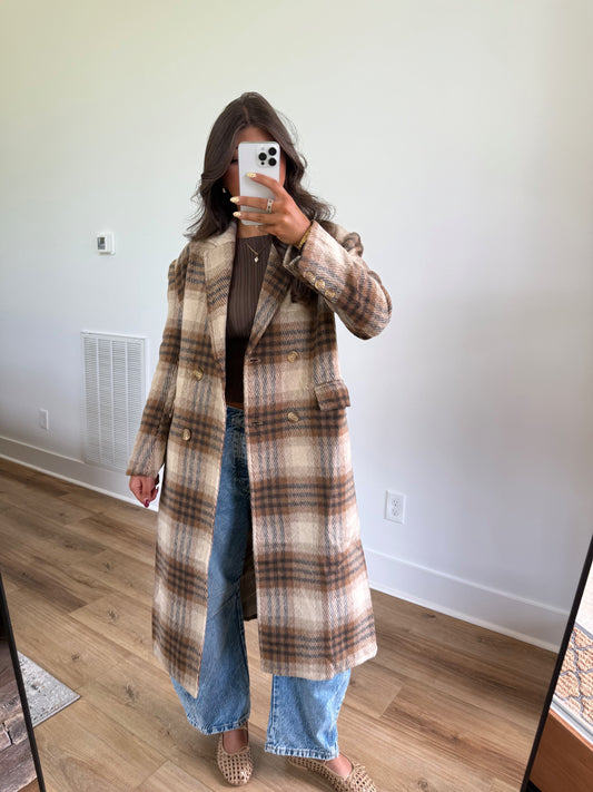 Keep Me Warm Plaid Duster