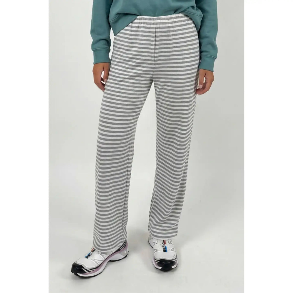 Pointelle Stripe Pants (Grey)