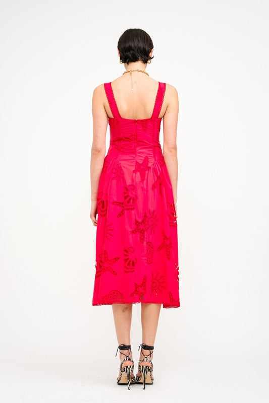 Red Island Midi Dress