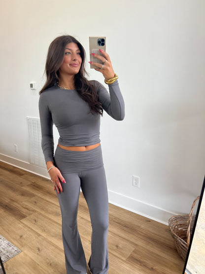 Princess Grey Fold Over Leggings Set