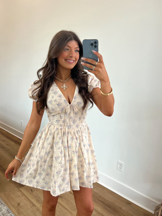 Lilac Floral Mini Dress