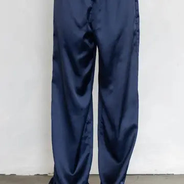 Nazy Satin Ruffle Trim Pants