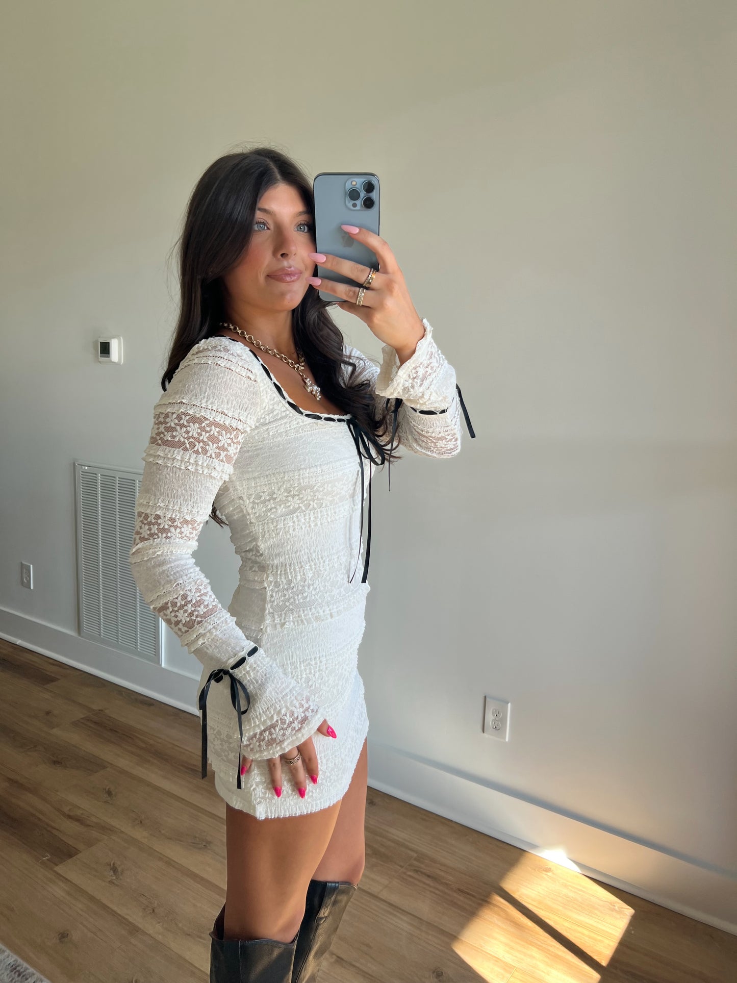 Lasso Lace Mini Dress (PRE-ORDER/Restock)