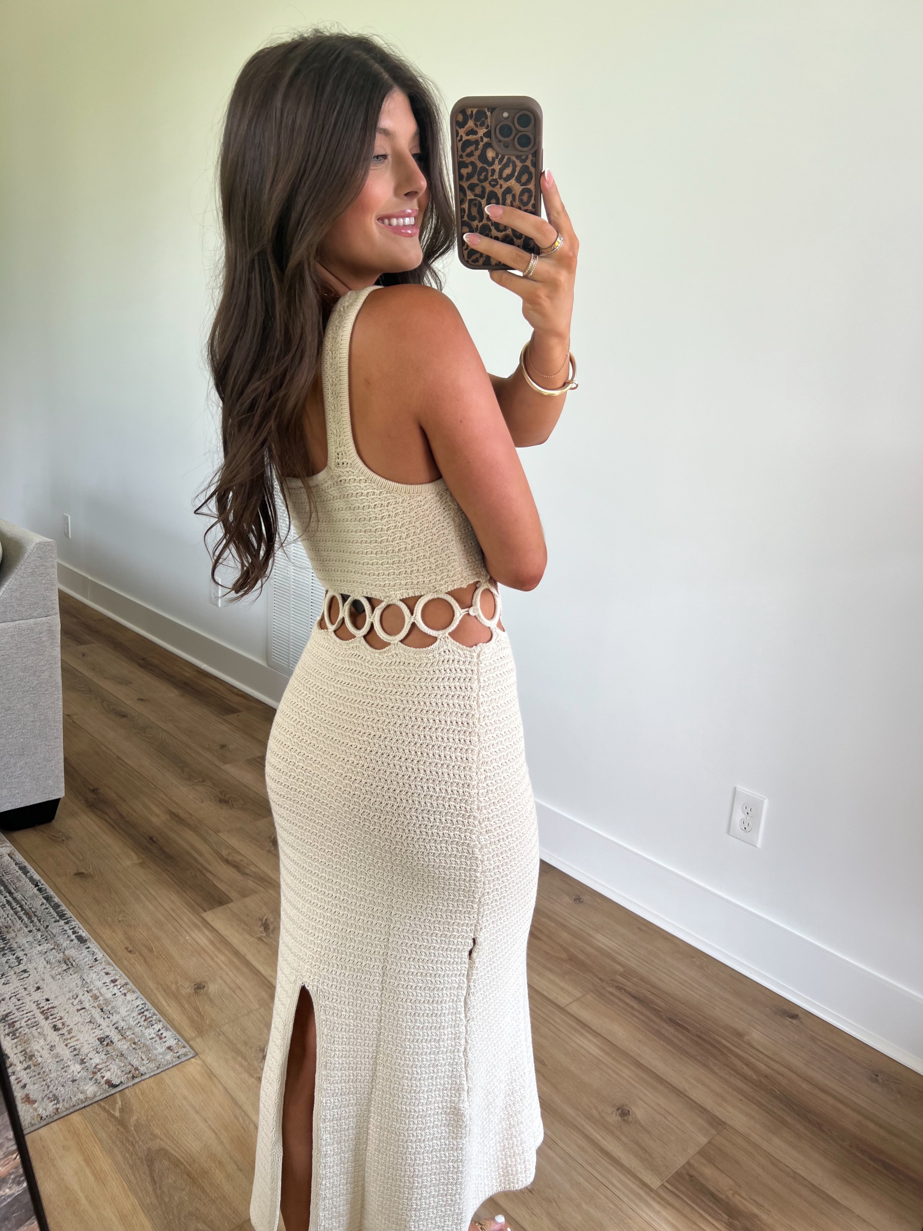 Sun-Kissed Crochet Midi Dress