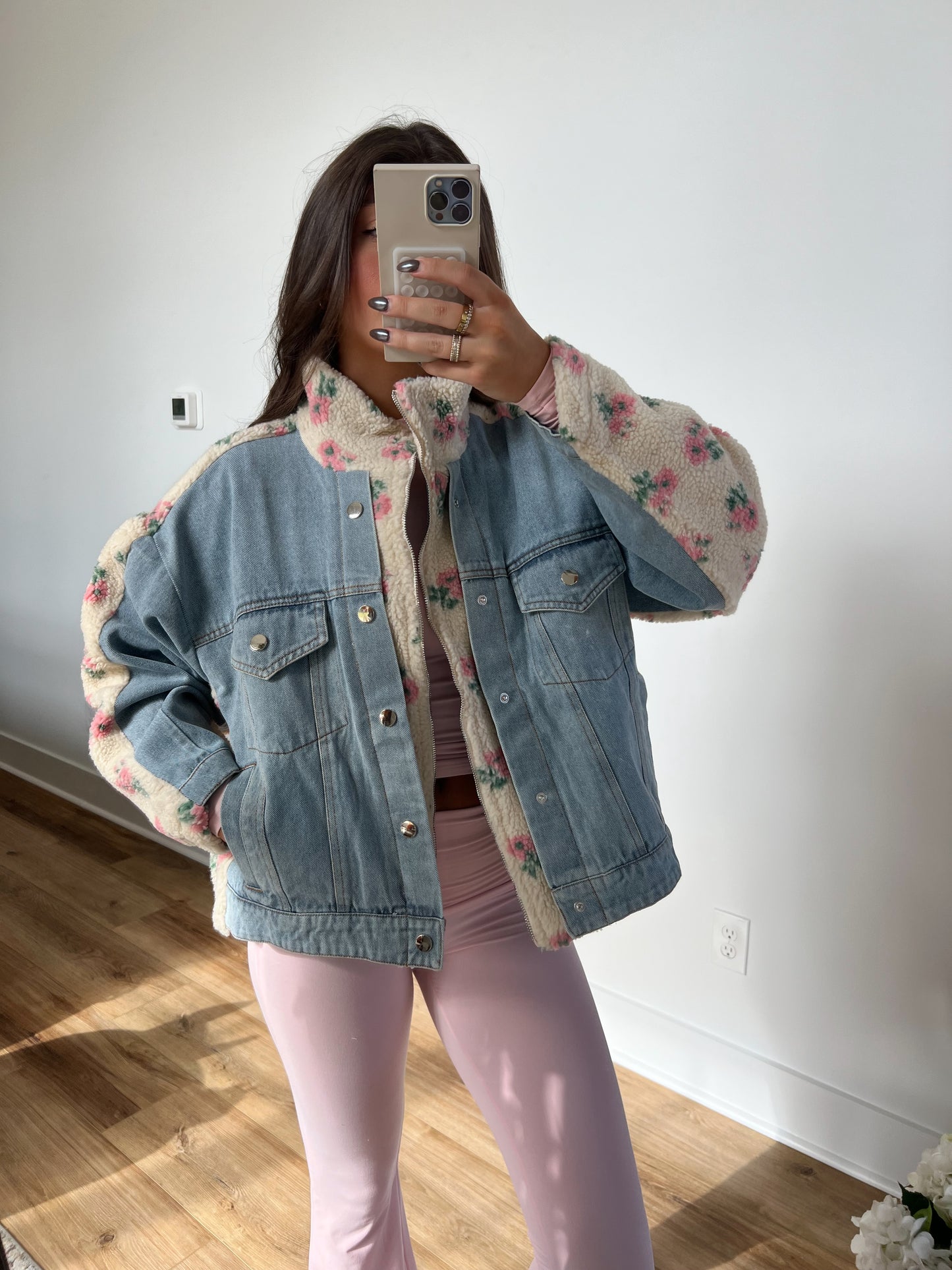 Floral Fleece/Denim Duo Jacket