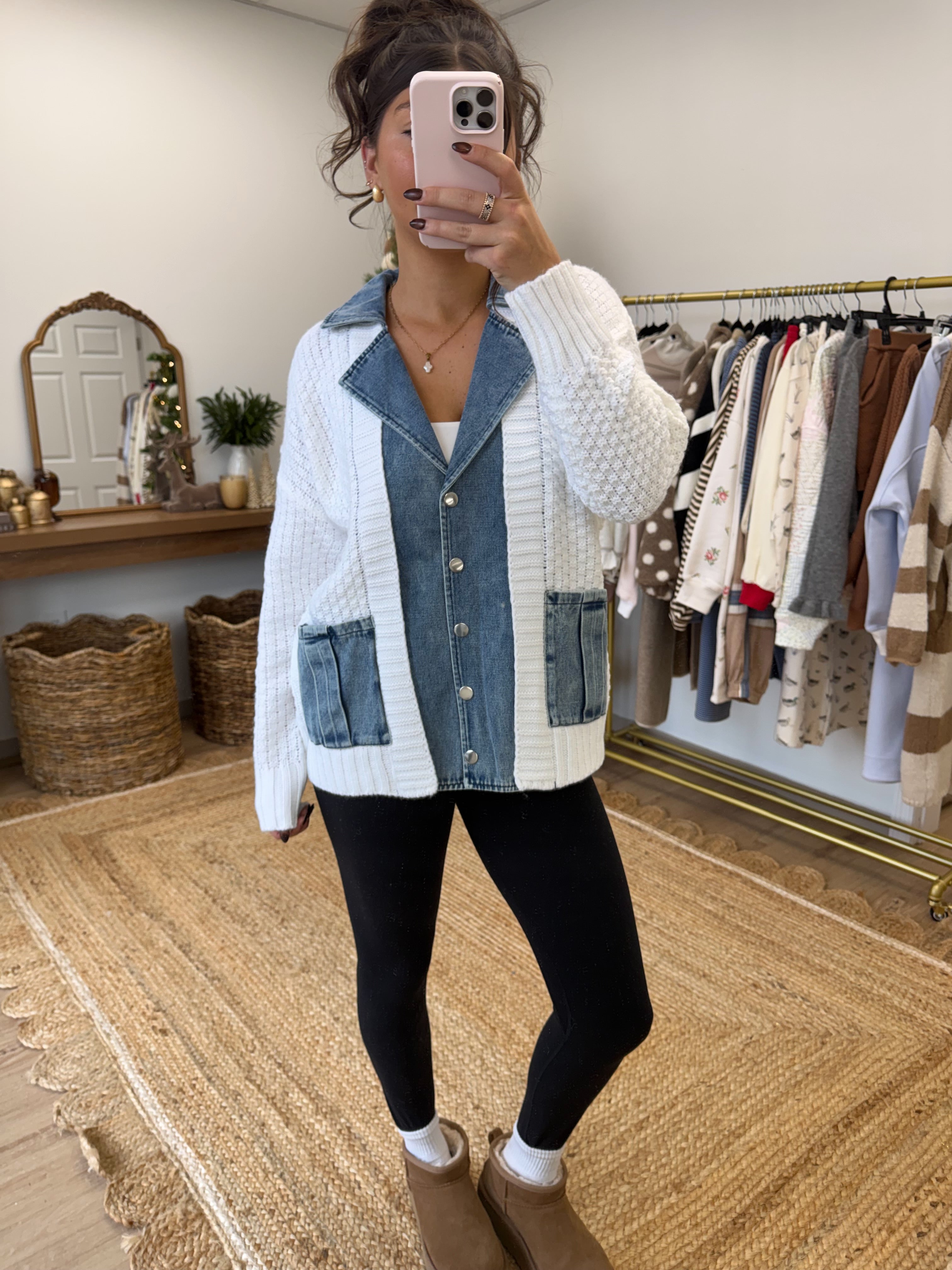 The Denim Collared Knit