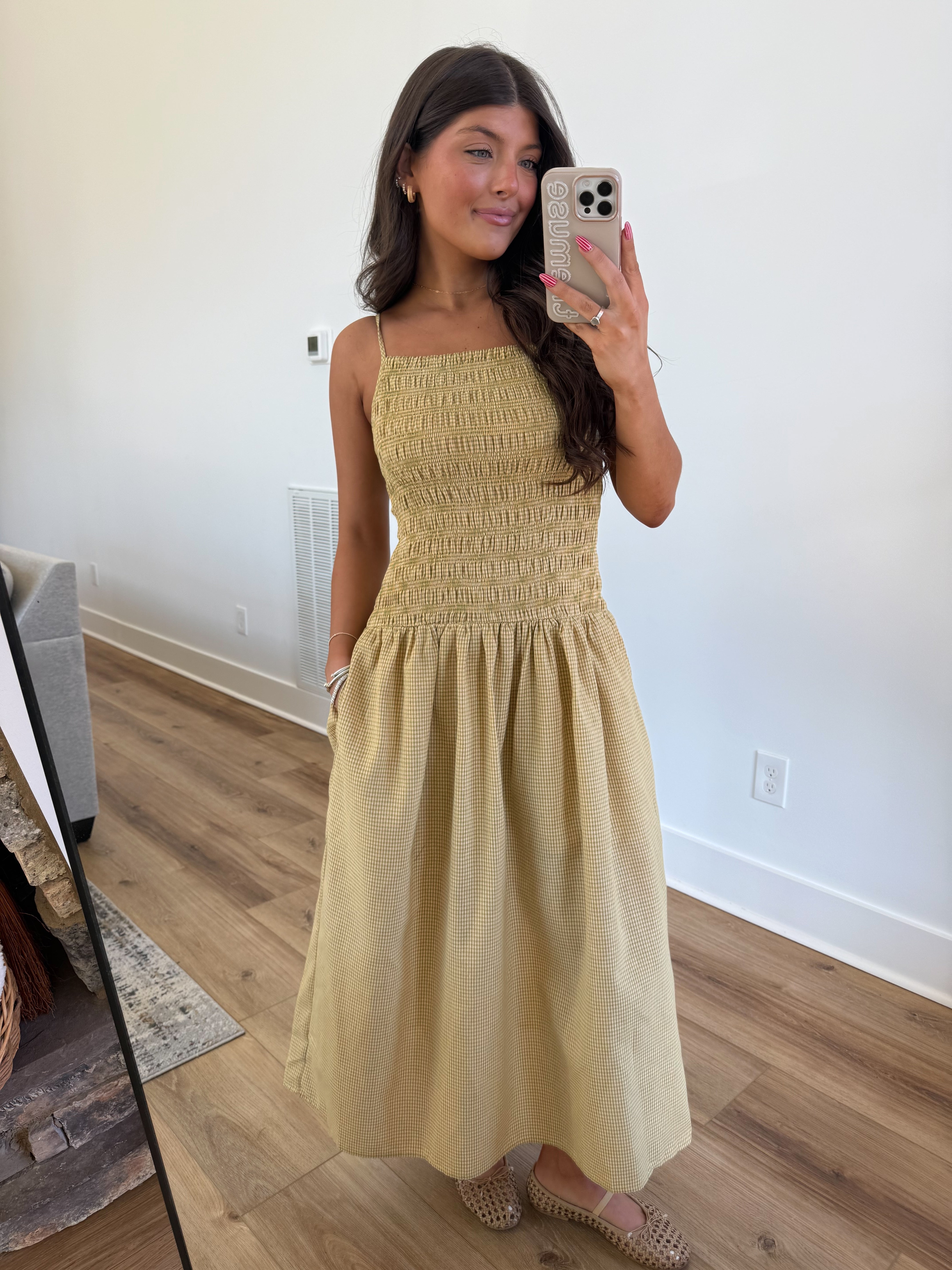 Yellow Smocked Sundress