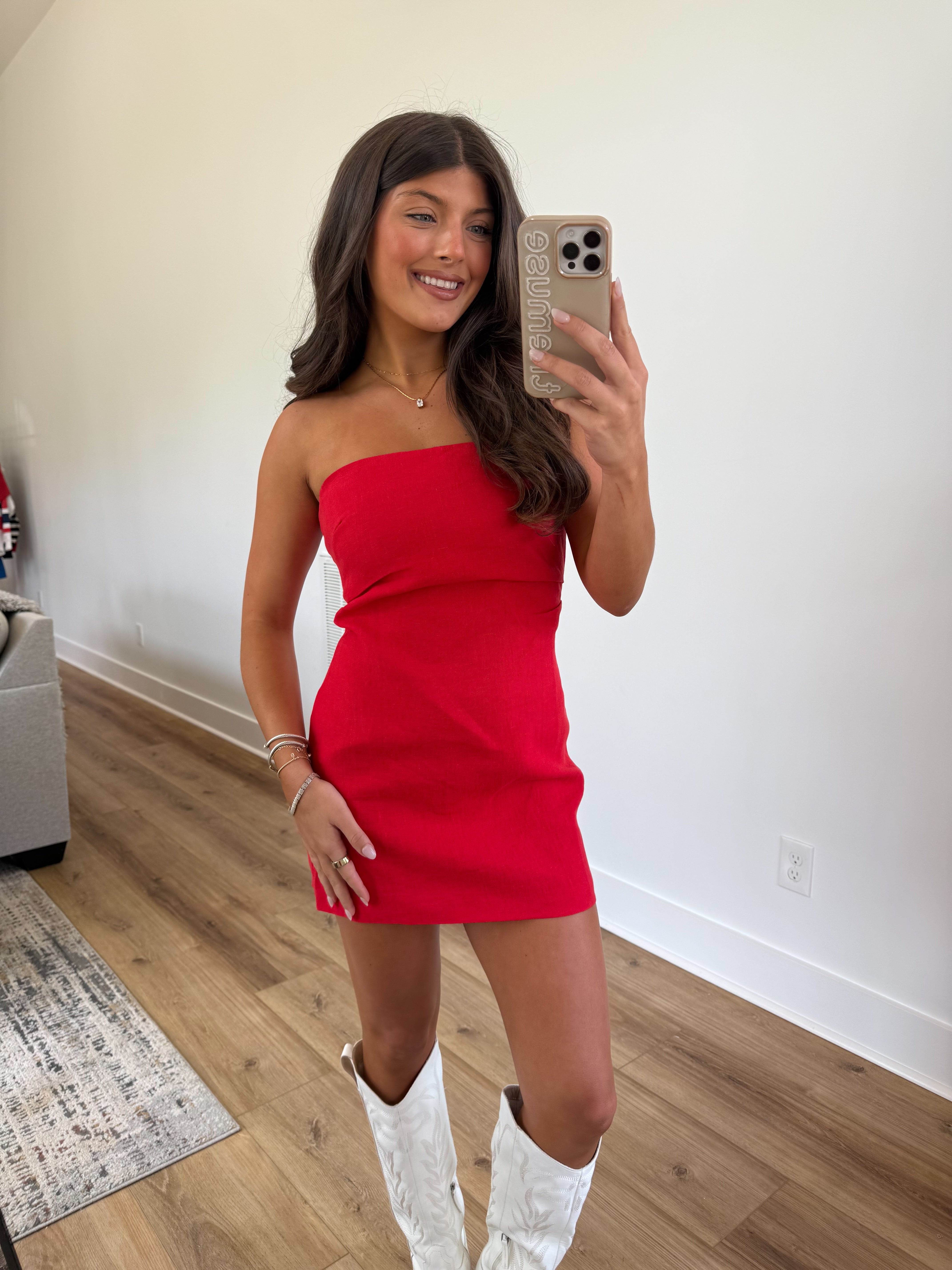 Red Linen Dress
