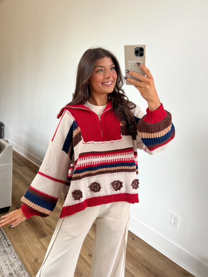 Dreamy Pullover (Red Multi)