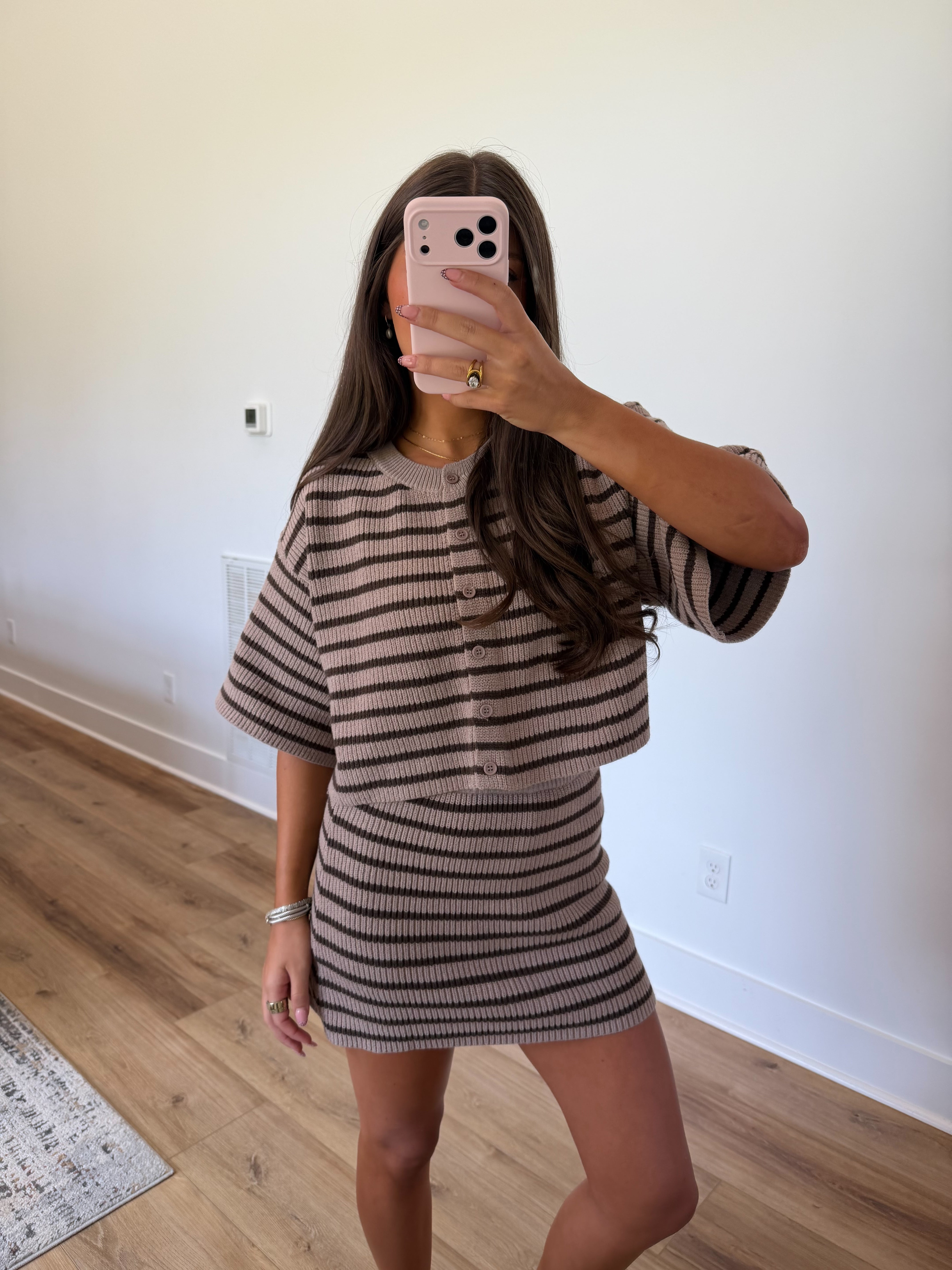 Acquired Stripe Skort Set