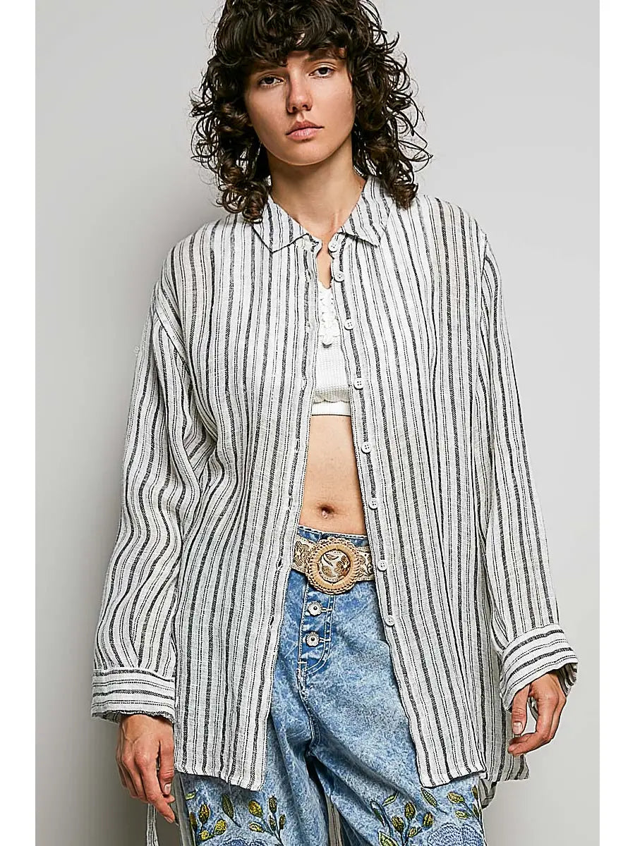 Linen Stripes Blouse