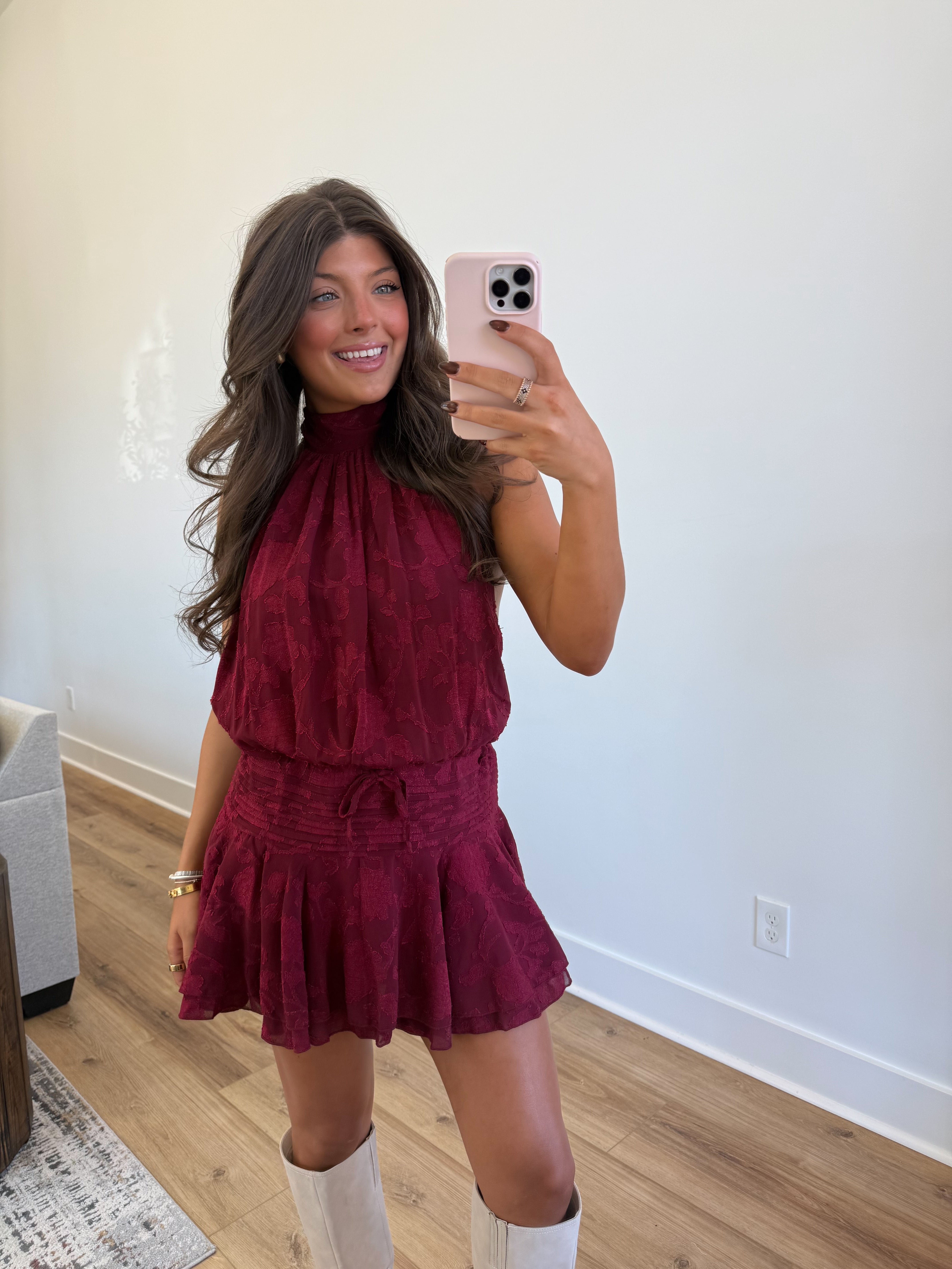 The Cranberry Chiffon Dress