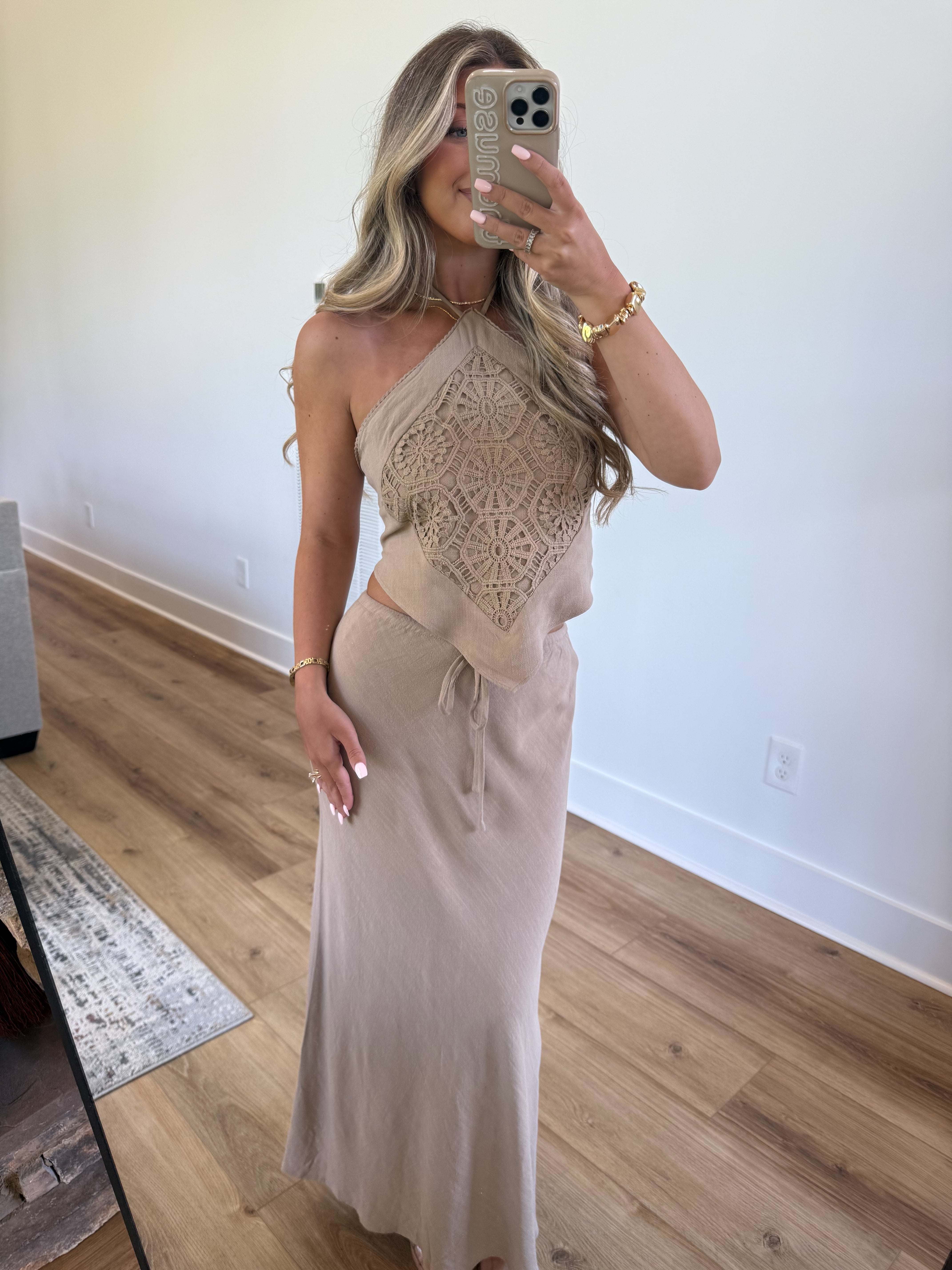 Crochet Halter Set (Tan)