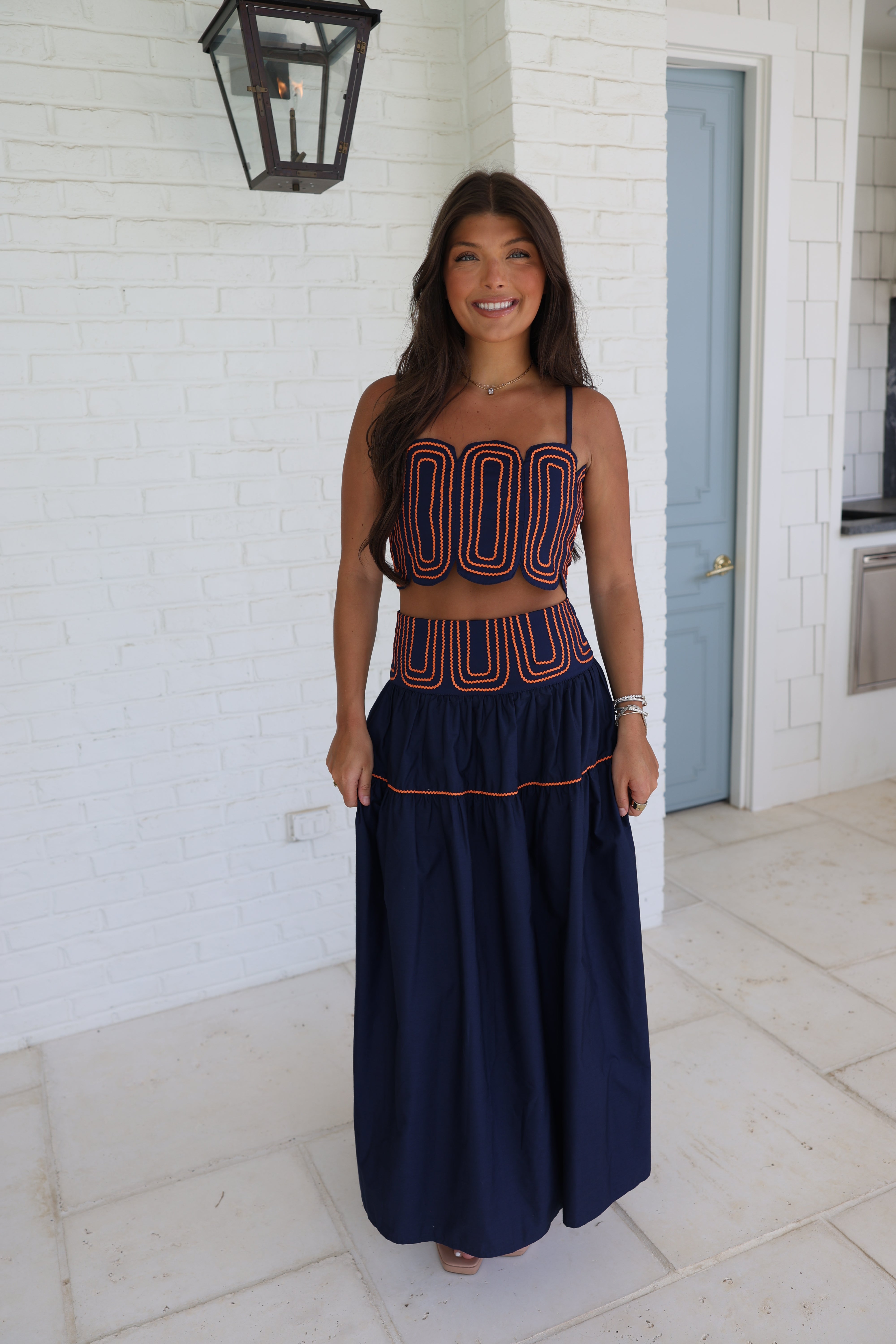 Saturday Scallop Set (Navy/Orange)