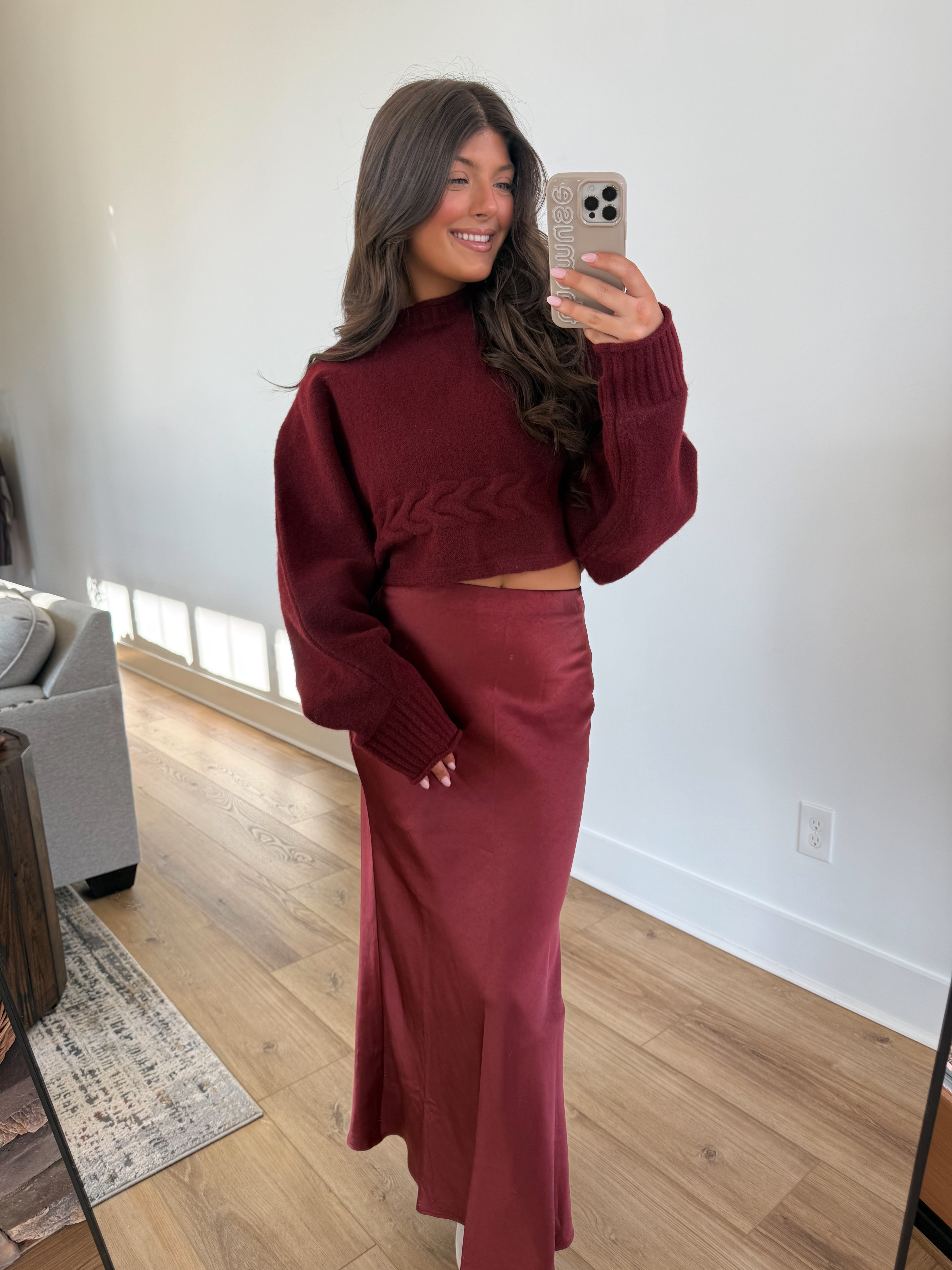 Twisted Cranberry Sweater