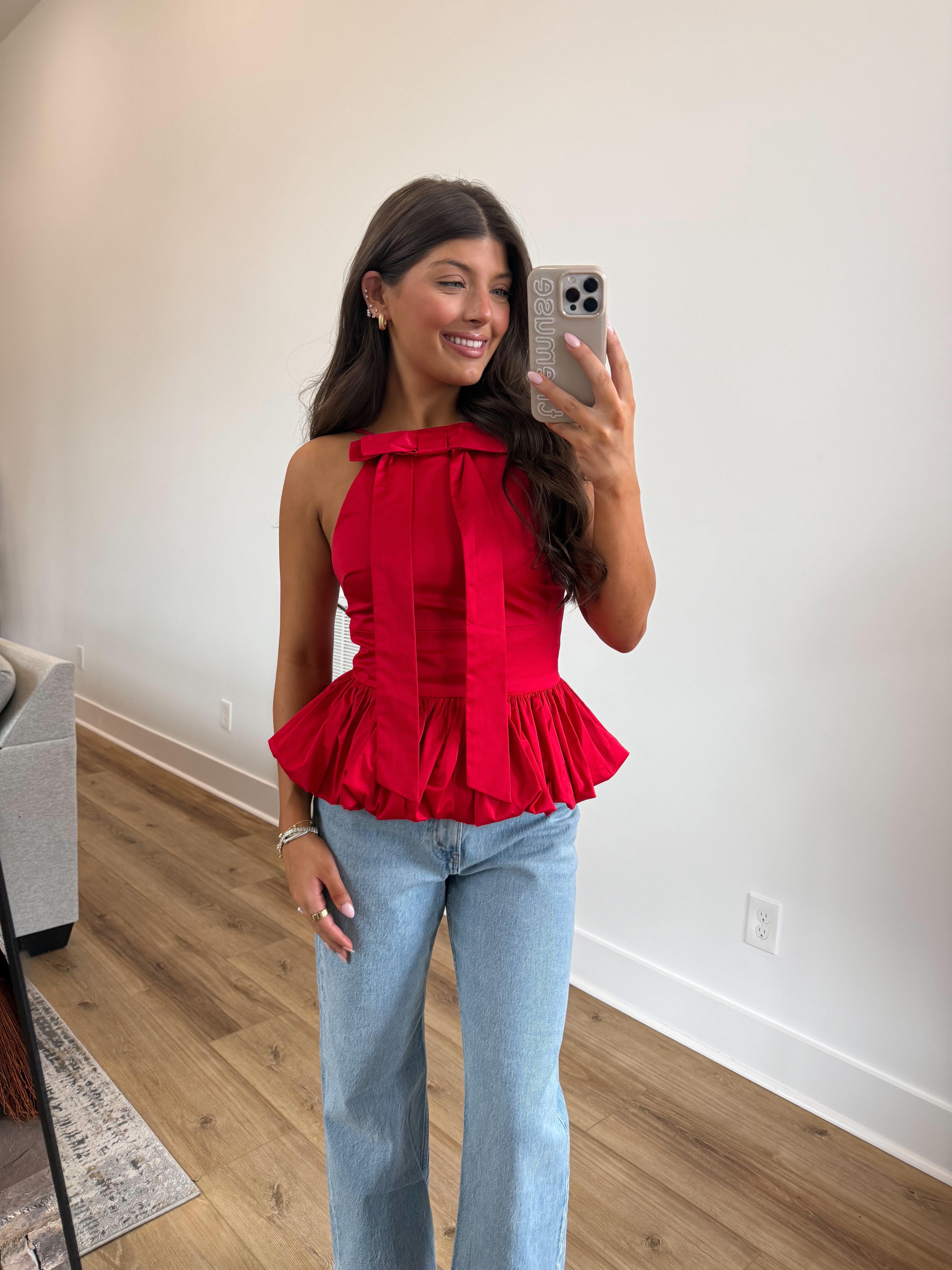 The Holiday Ribbon Top (Red)