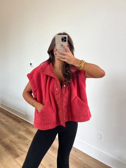 Red Cozy Soft Sweater Vest (PRE-ORDER/Restock)