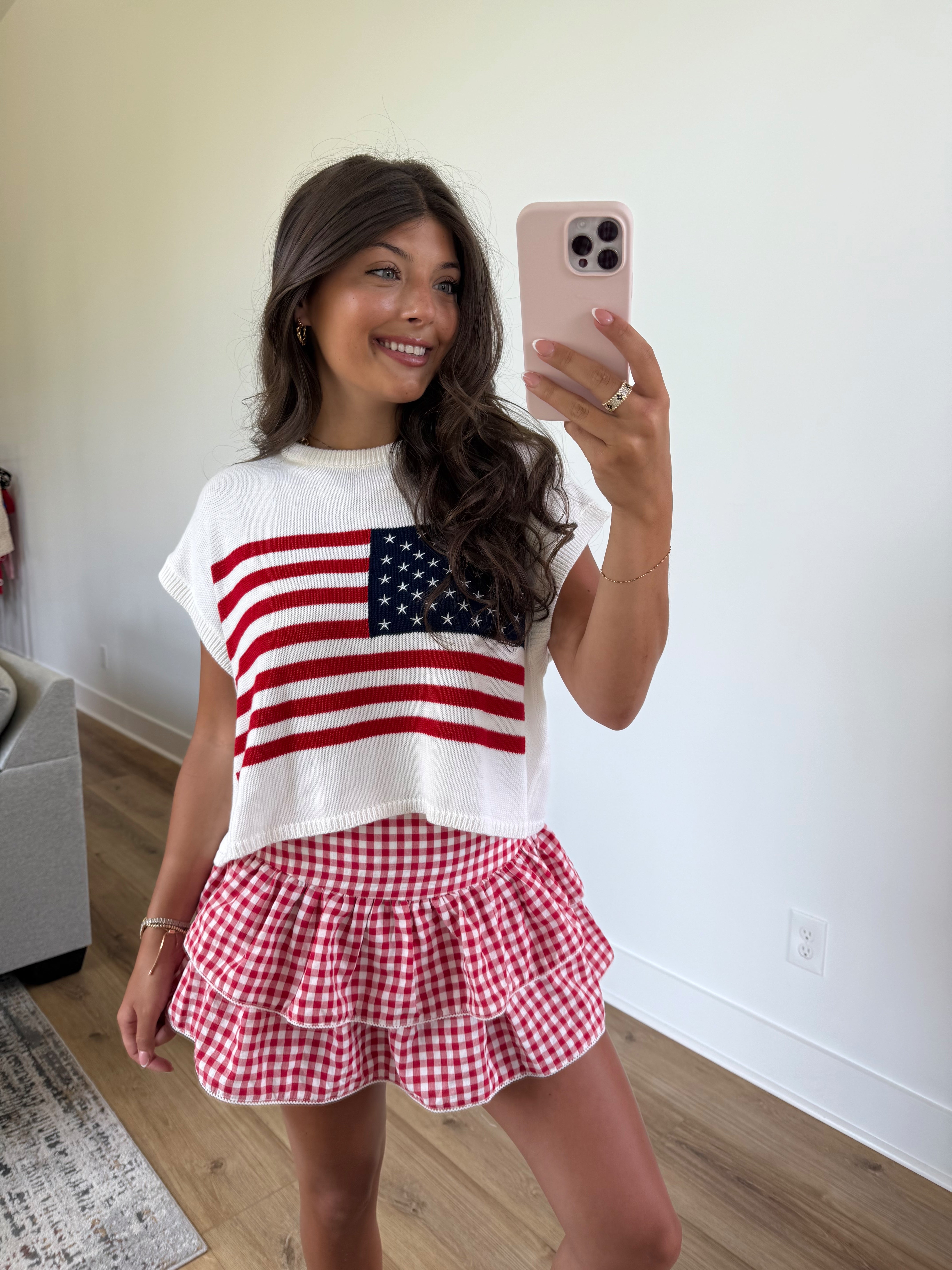 American Flag Sweater Tank