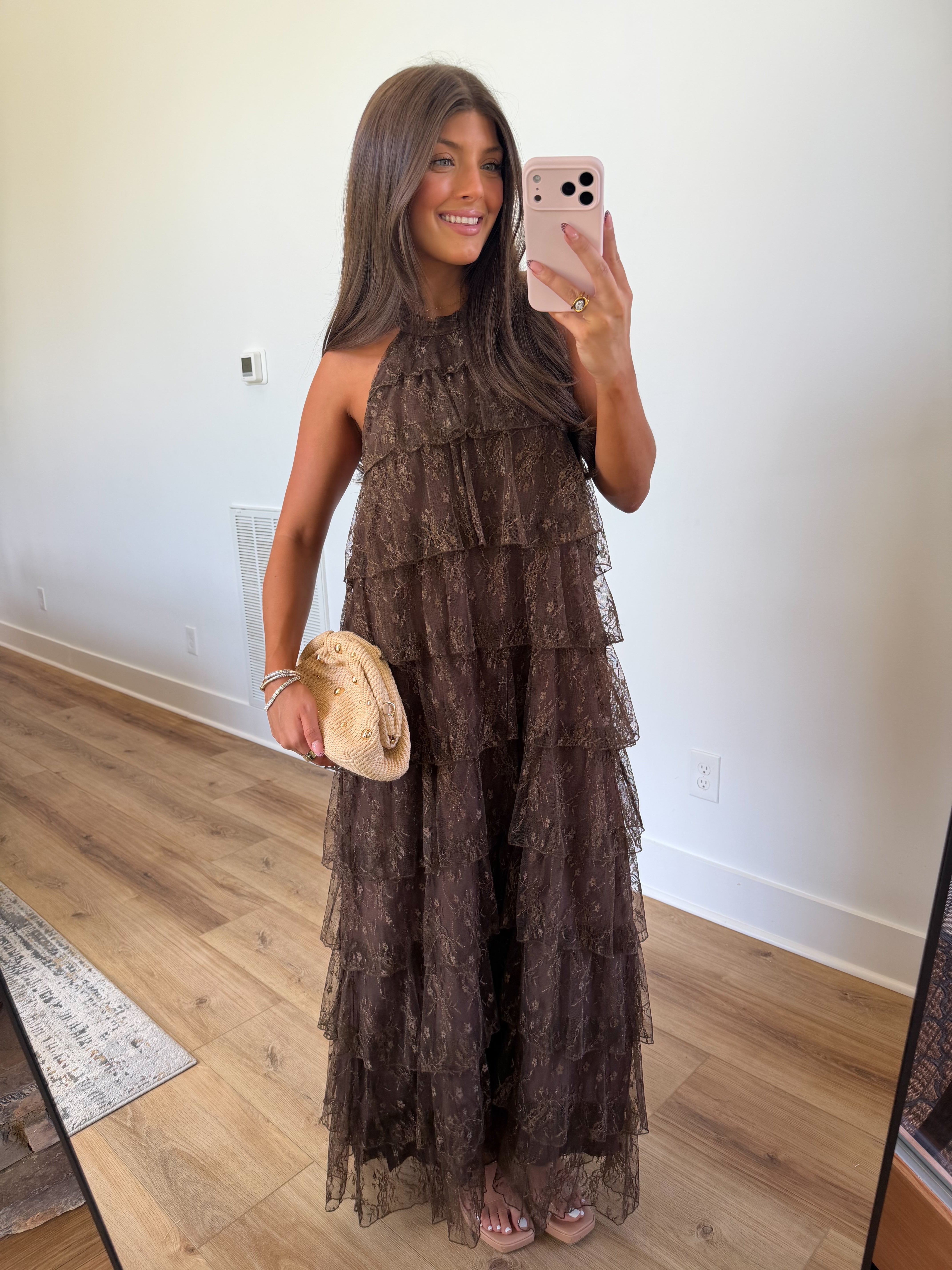 Cocoa Ruffle Maxi