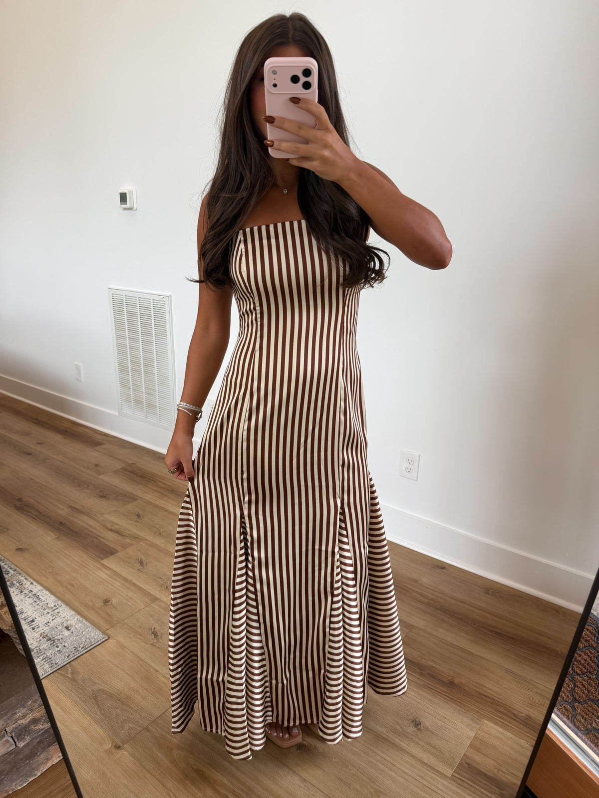 Satin Stripe Maxi Dress