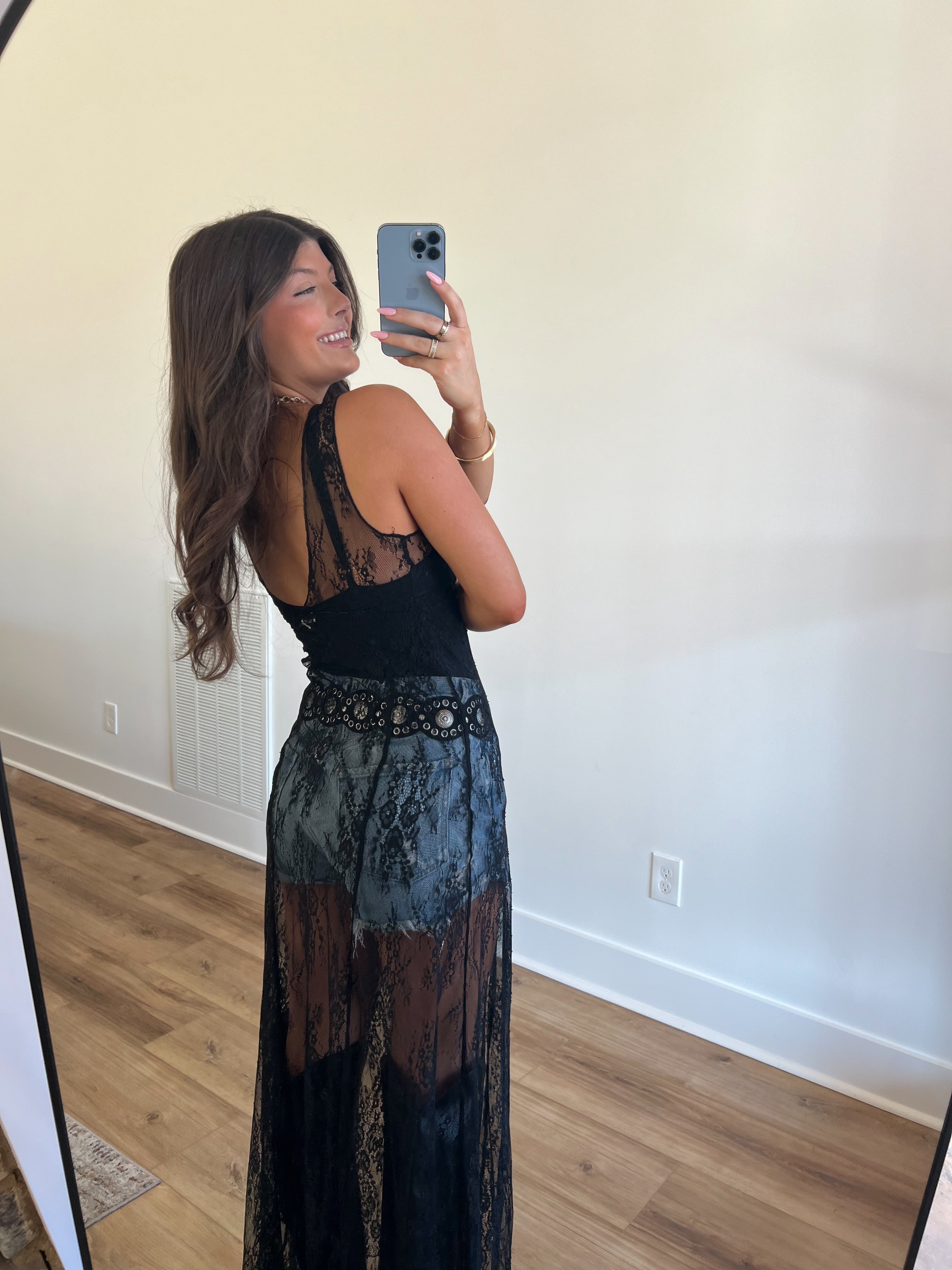 Sheer Black Lace Top (Restock)