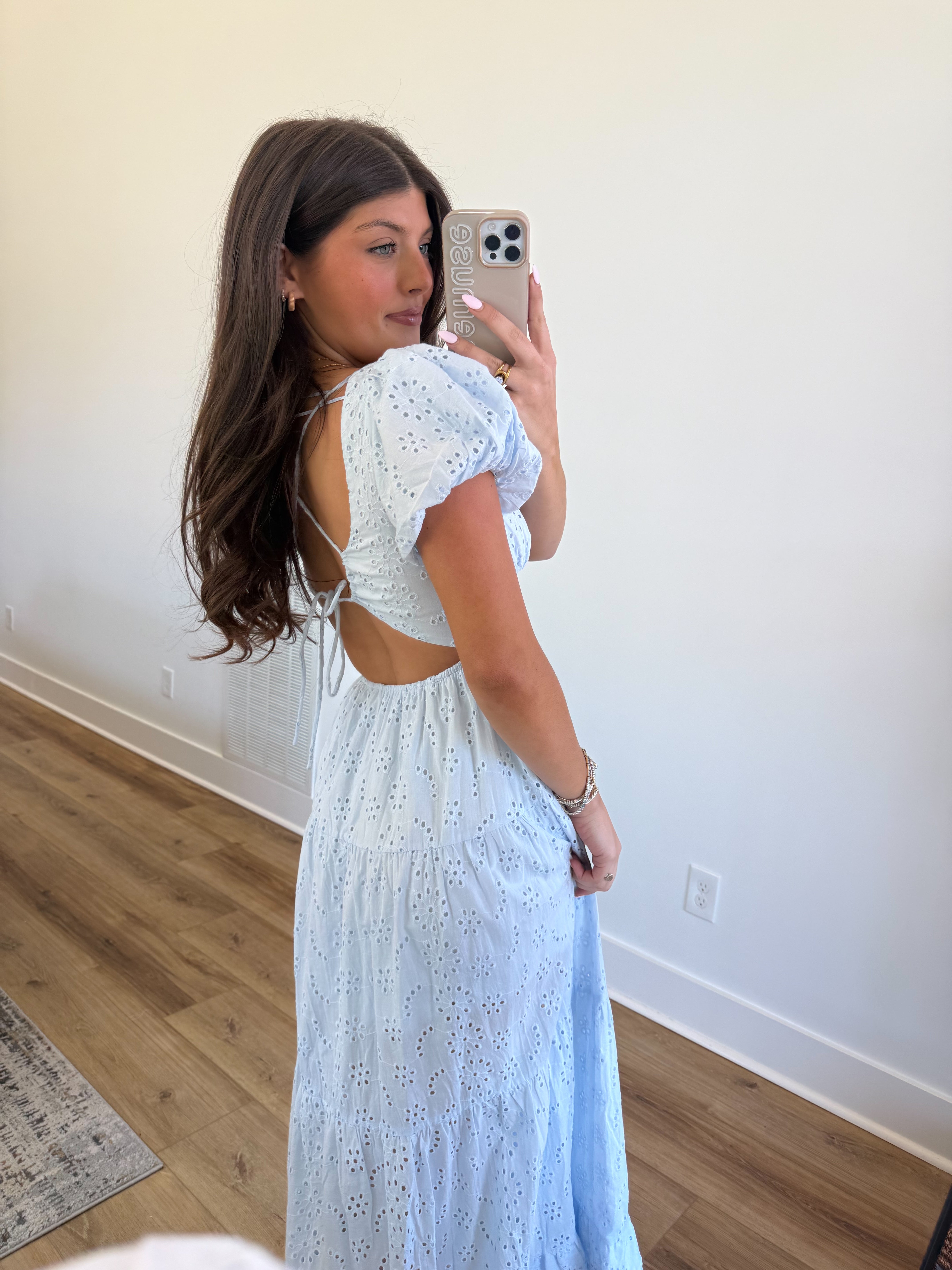 The Fancy Eyelet Midi (Baby Blue)
