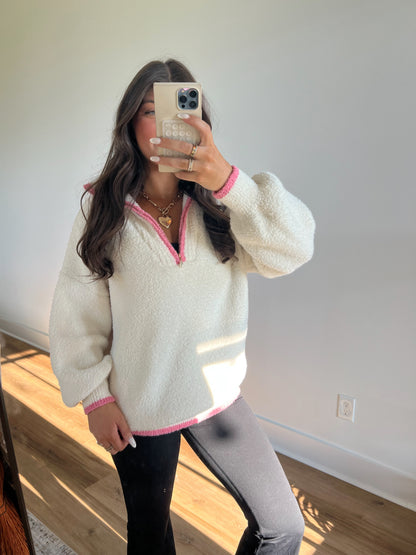 Snow Angel Sweater (White/Pink)