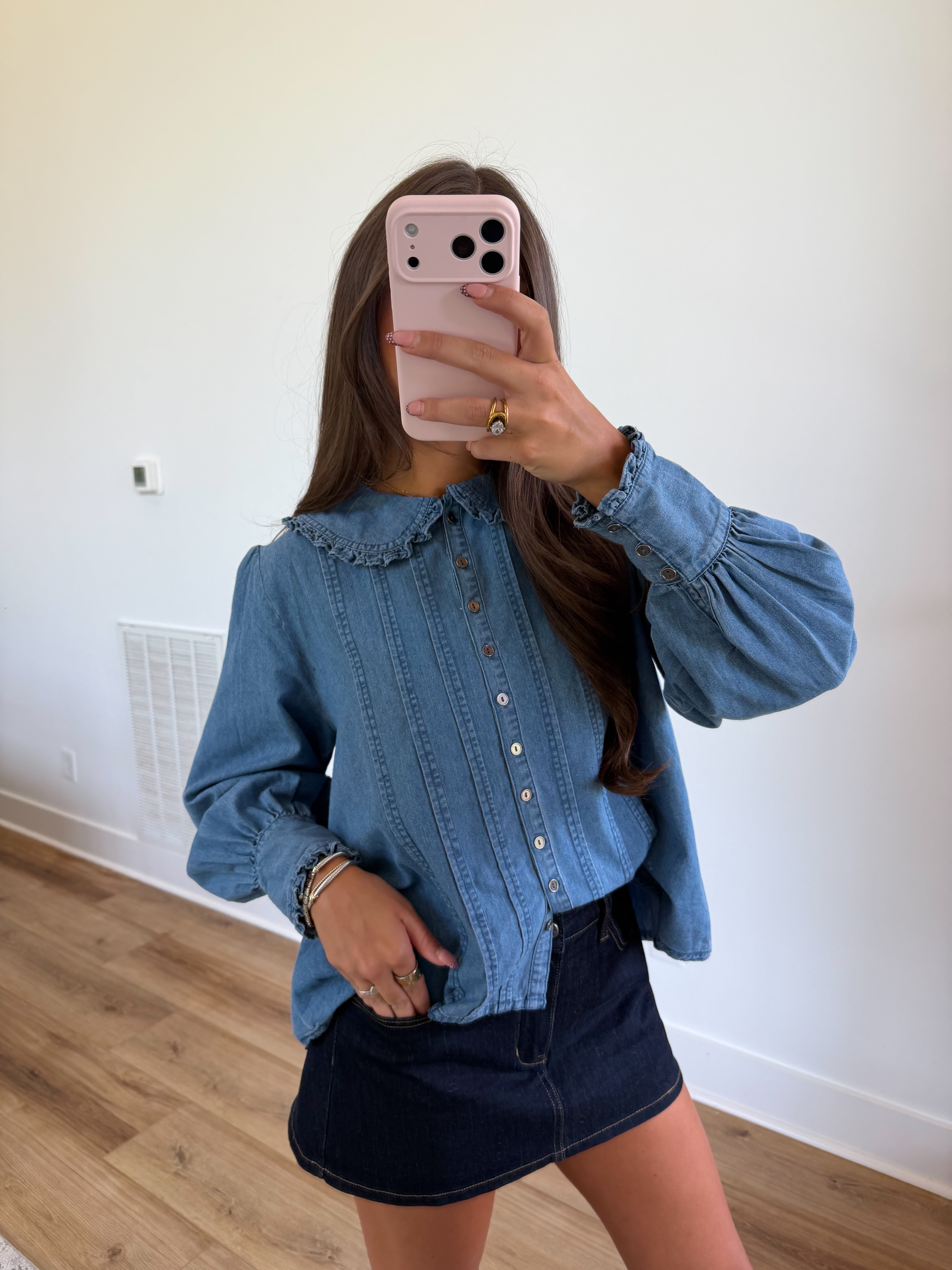 Collar Me Cute Denim Top
