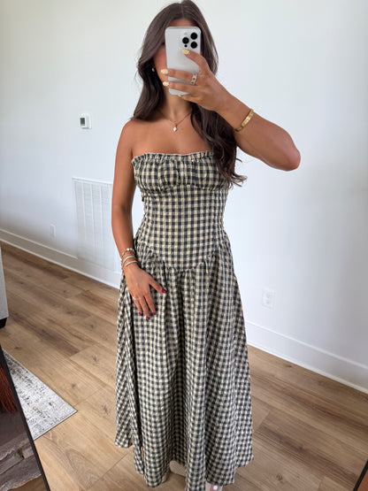 Annie Gingham Midi