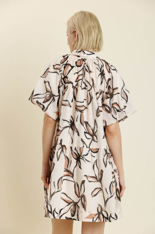 Cinnamon Leafs Mini Dress