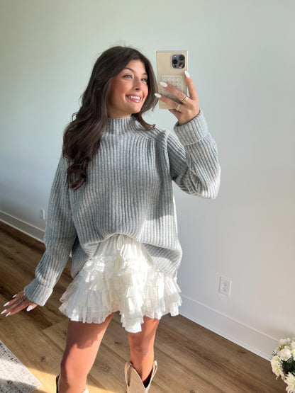 White Ruffle Tiered Mini Skirt (Restock)