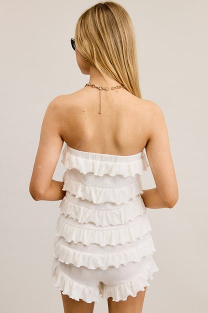 Ivory Ruffle Romper