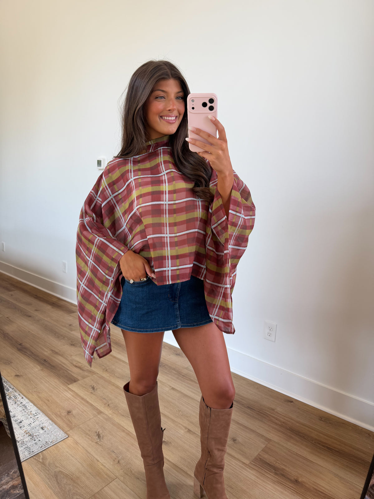 Cider Season Plaid Top