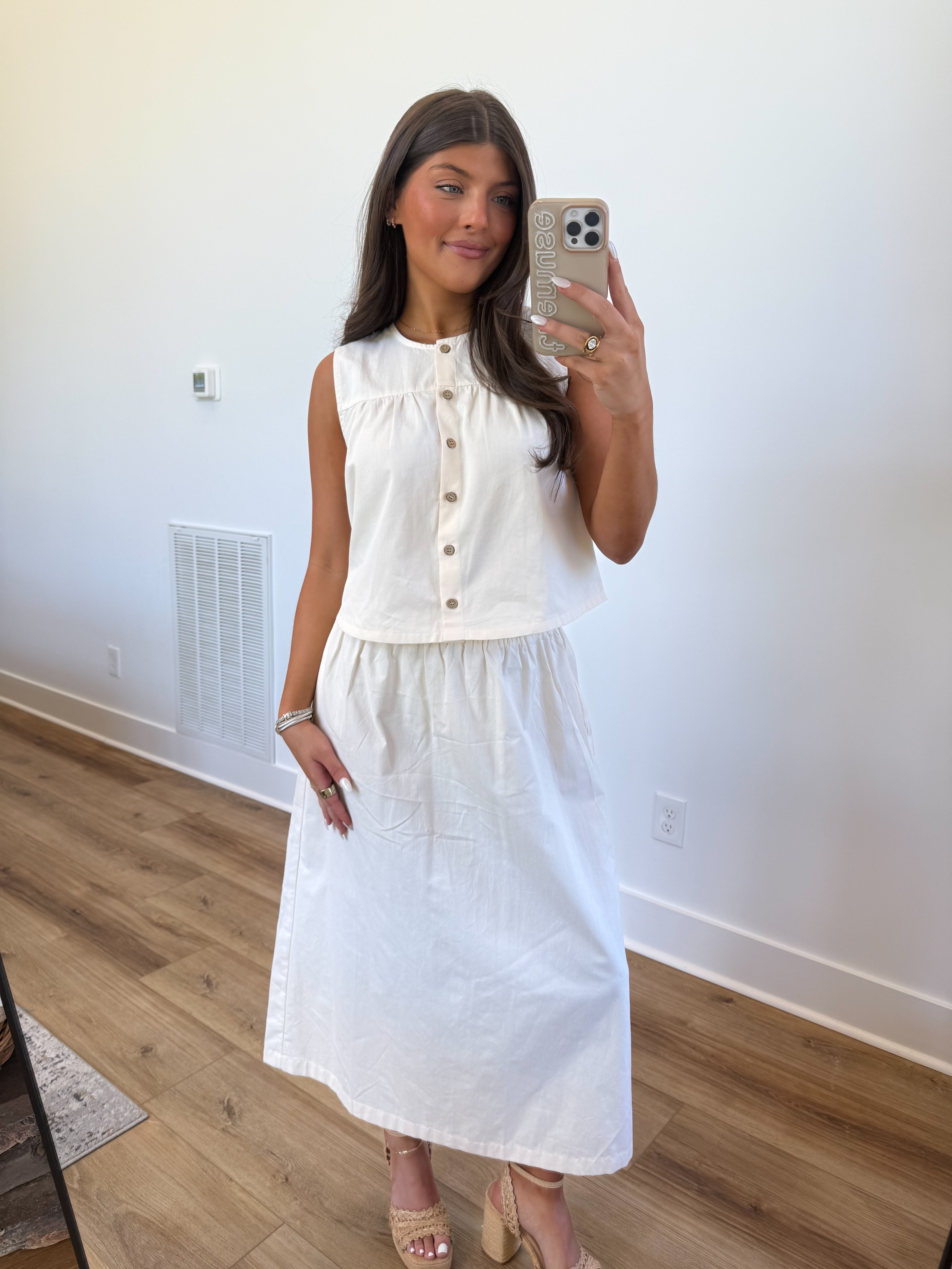 Kaleigh Cream Skirt Set