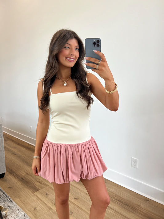 Strawberry Cream Mini Dress