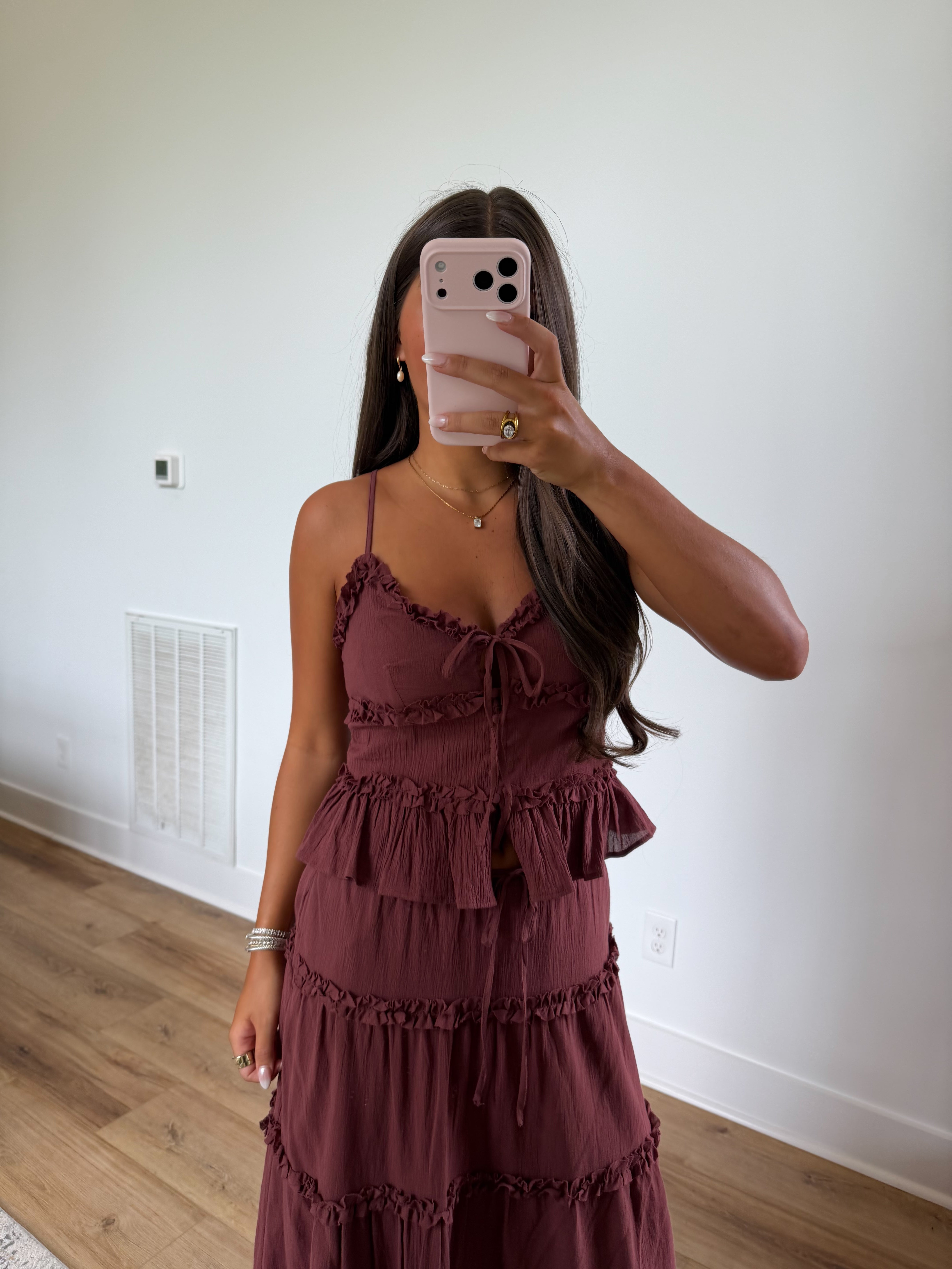 Burgundy Ruffle Set