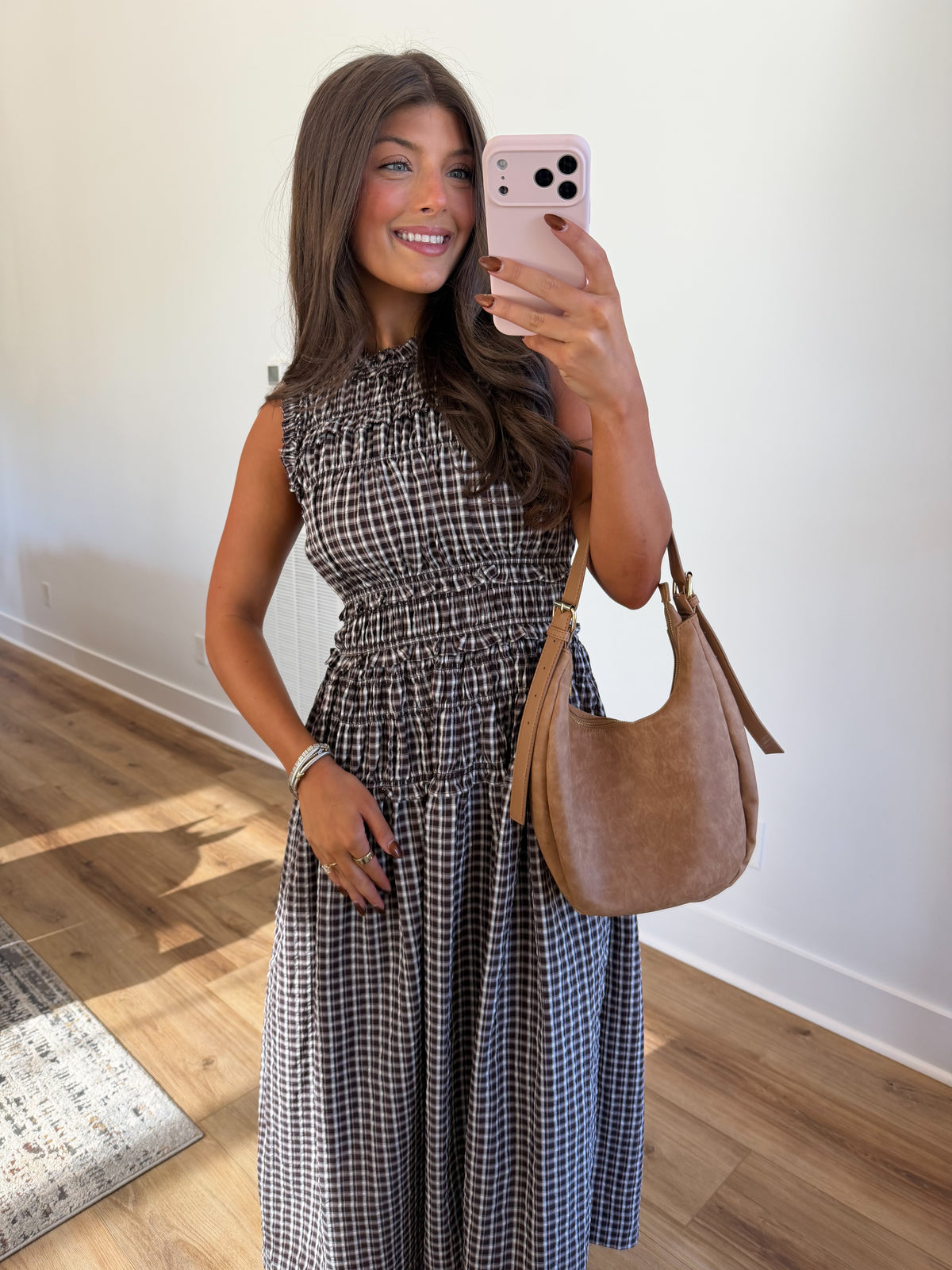 Brown Sugar Plaid Maxi Dress