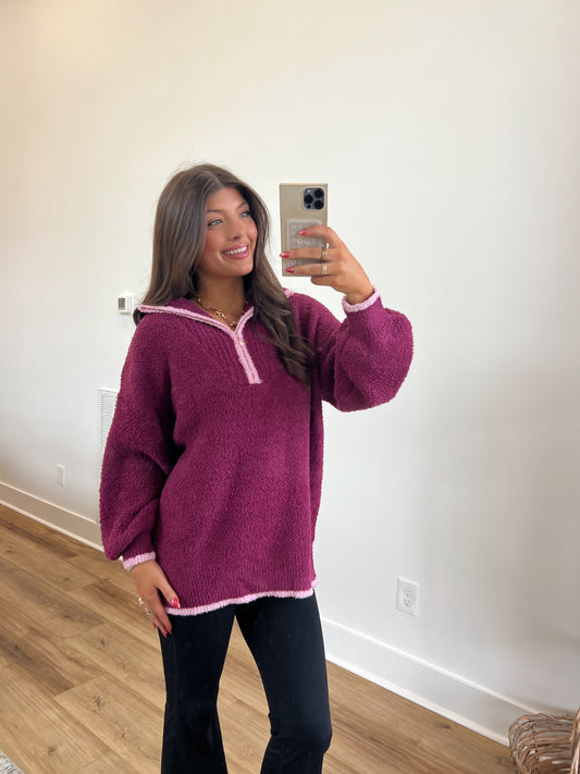 Snow Angel Sweater (Plum/Pink)