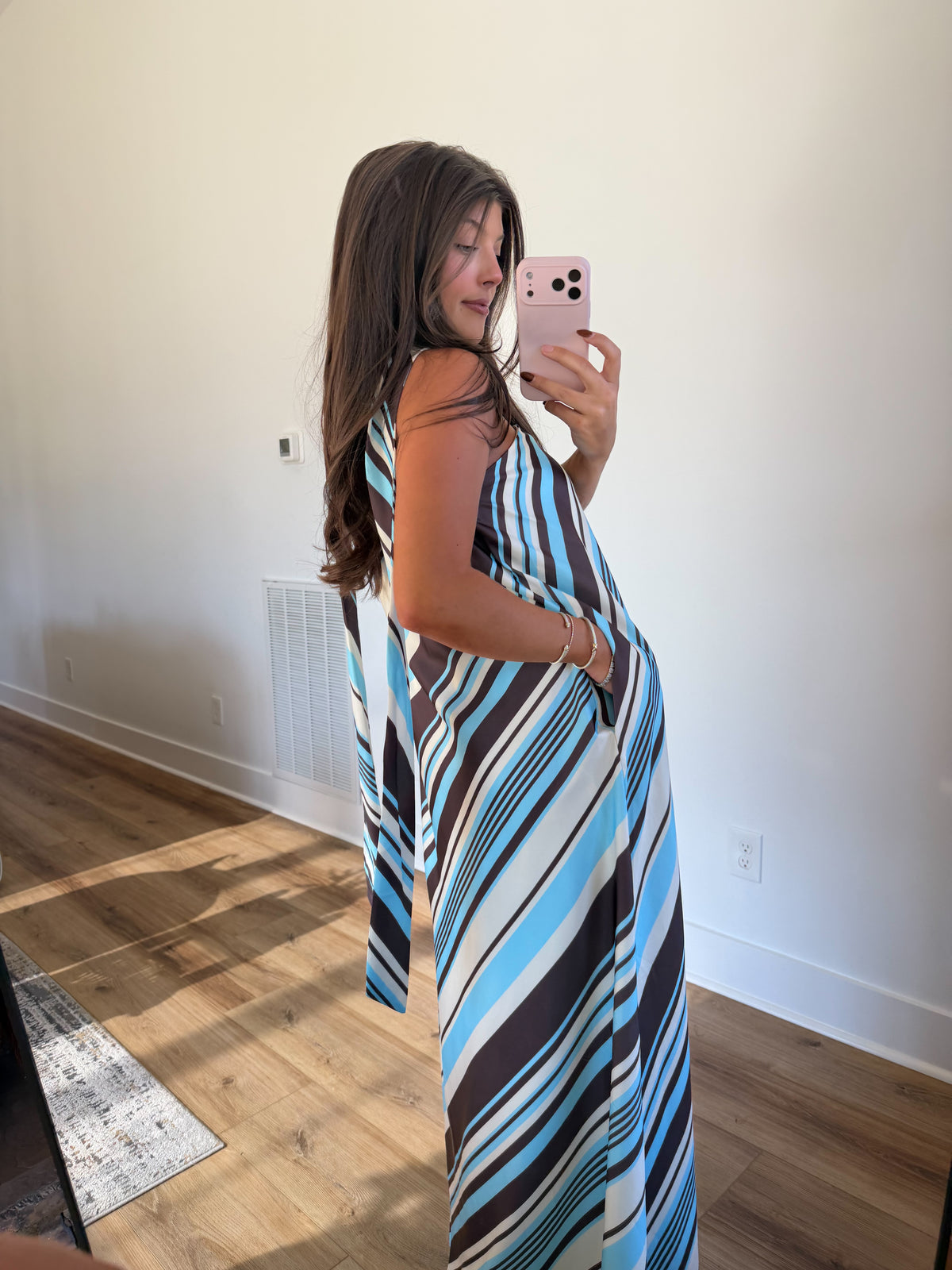 Blue Mocha Swirl Maxi Dress