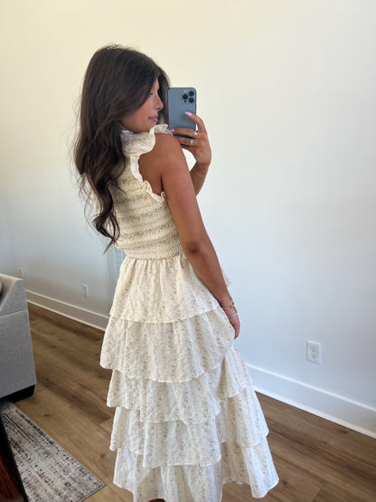 Flutter Frills Midi Dress