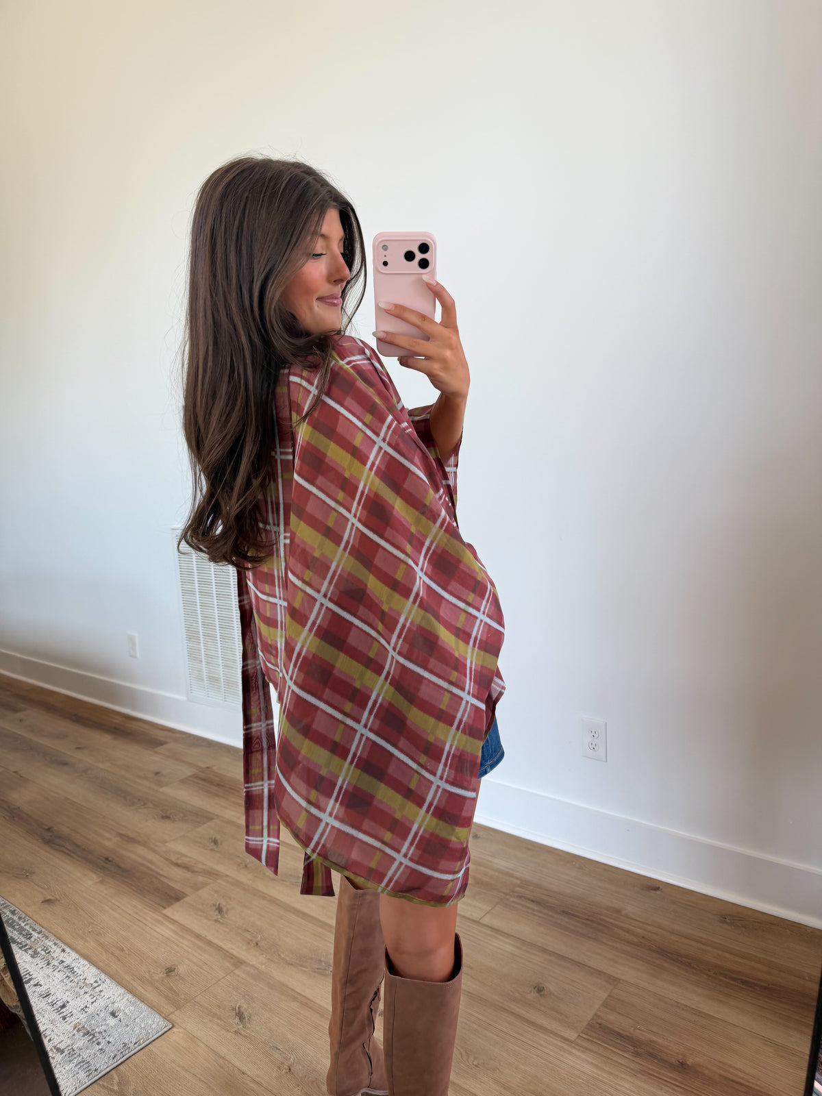 Cider Season Plaid Top