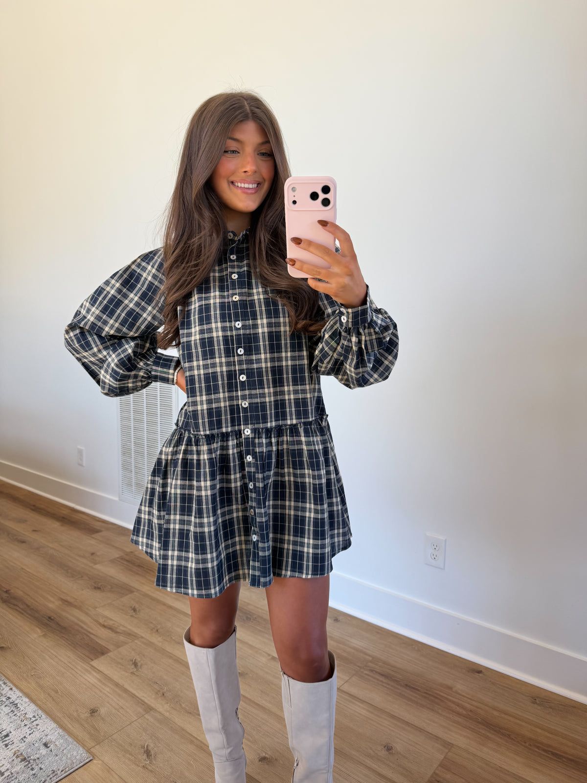 Fin Gingham Fall Dress